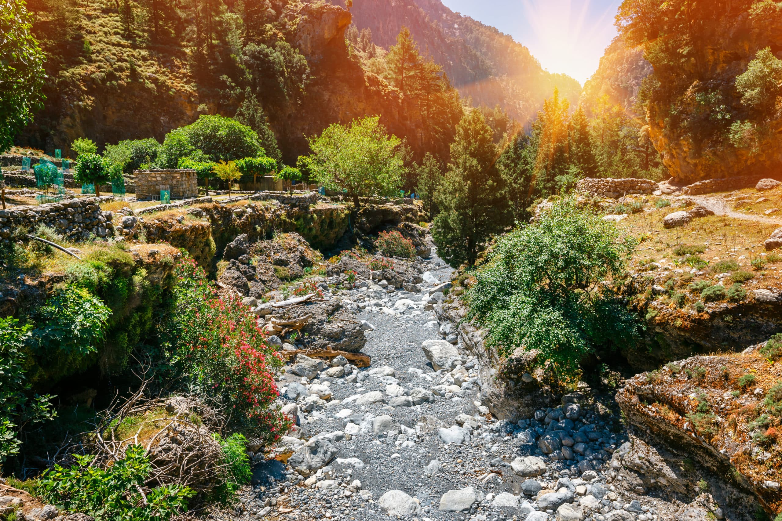 Hiking,Path,Through,Samaria,Gorge,In,Central,Crete