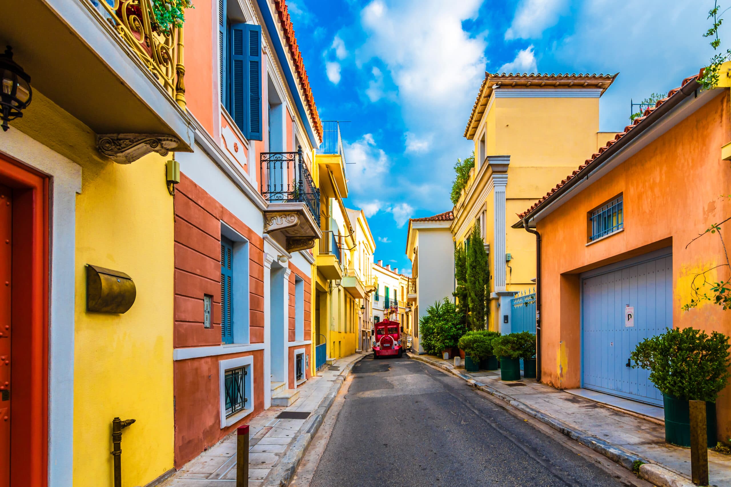 Colorful,Street,View,In,Plaka,District,Of,Athens.