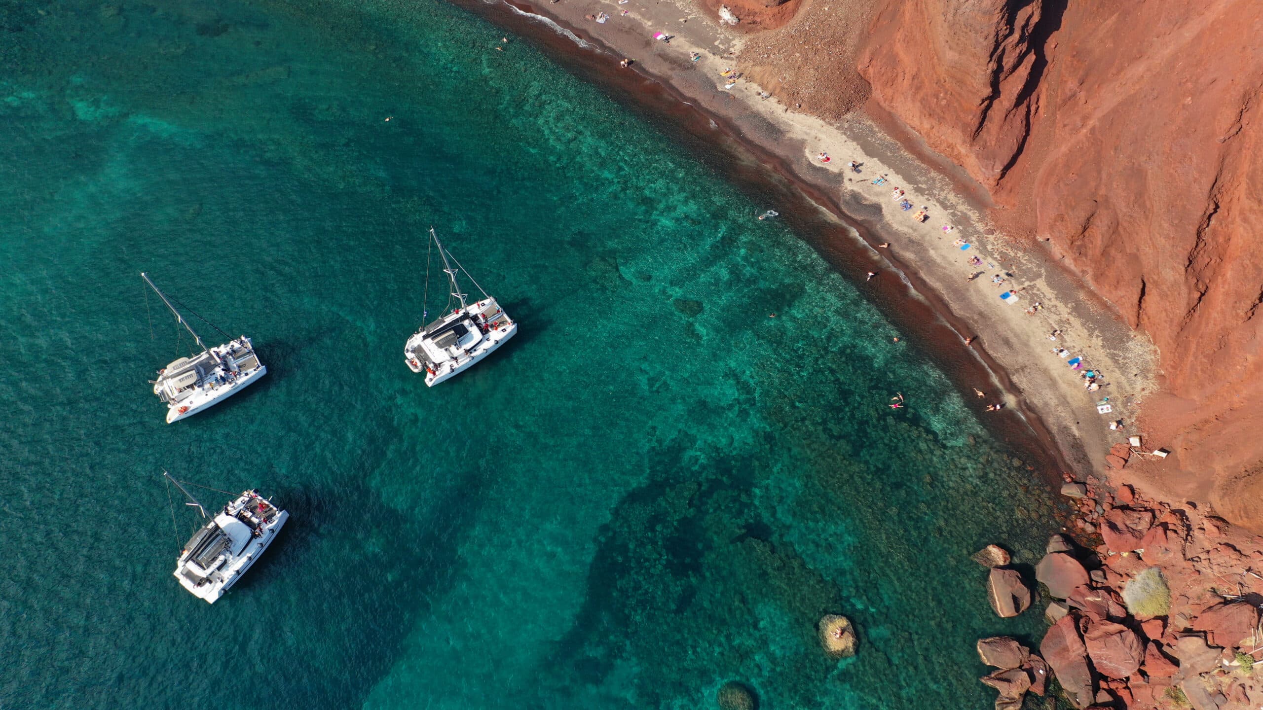Aerial,Drone,Top,Down,Photo,Of,Iconic,Famous,Red,Volcanic