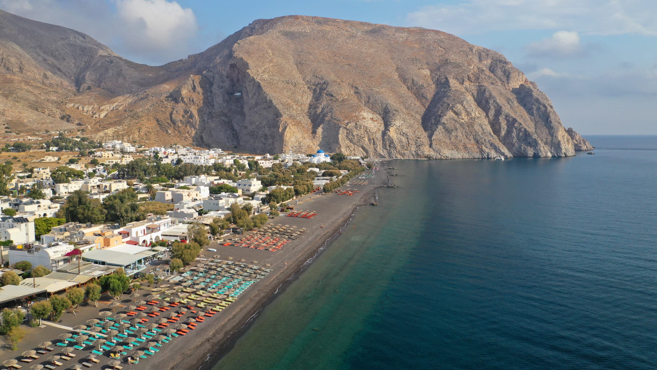 Aerial,Drone,Photo,Of,Famous,Volcanic,Beach,And,Bay,Of