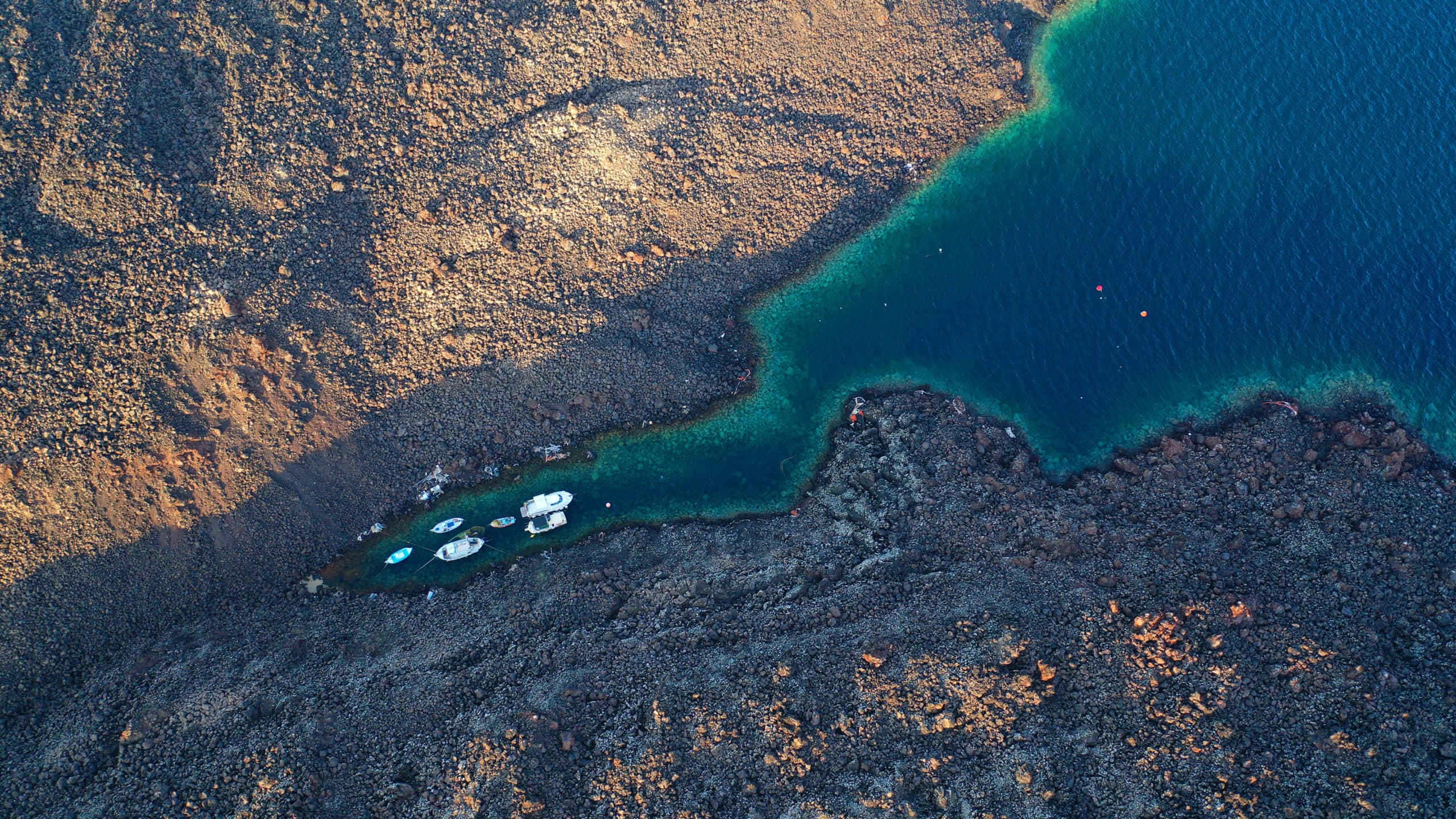 Aerial,Drone,Photo,Of,Main,Crater,Of,Santorini,Island,Volcano