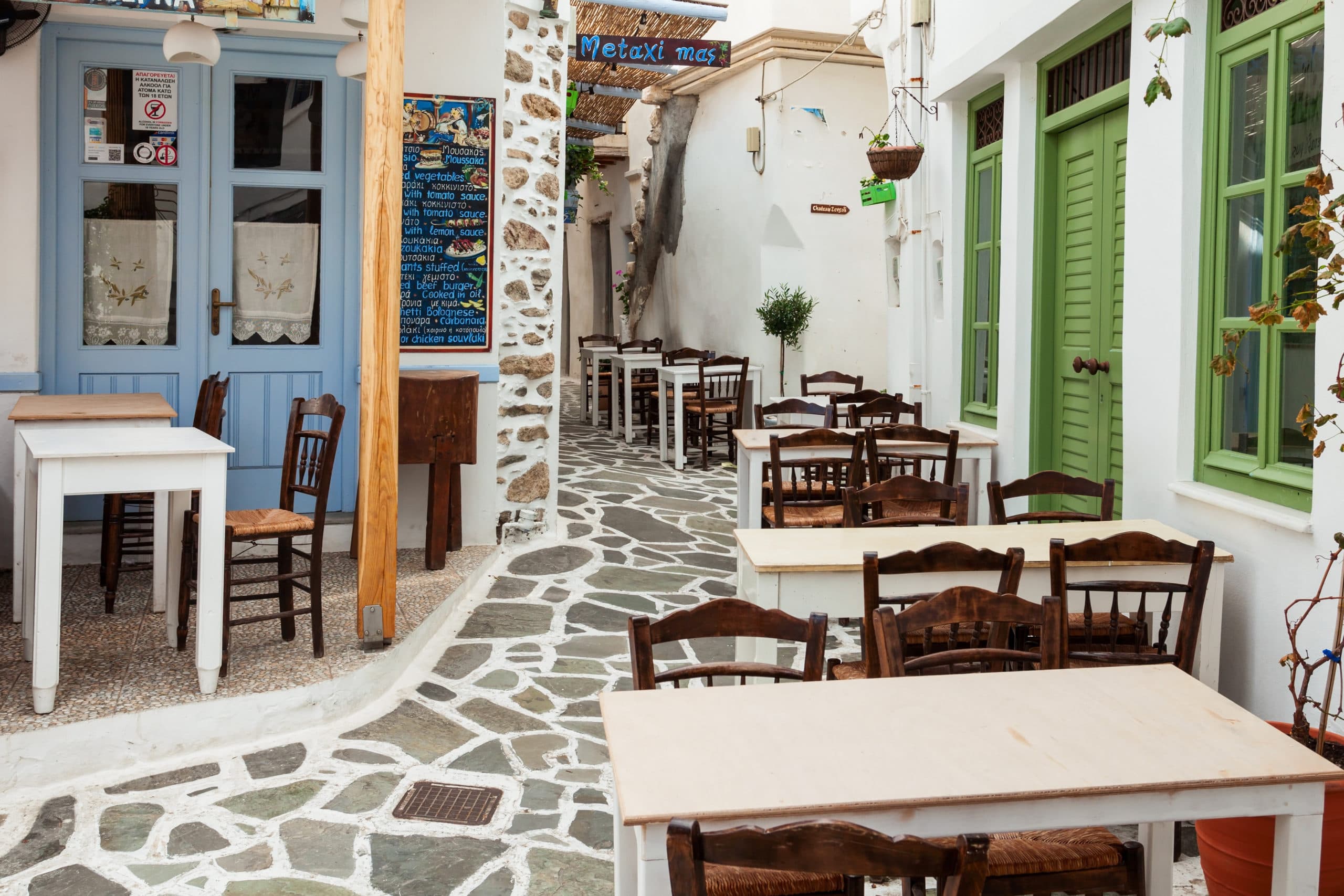 Naxos,Island,,Greece,-,October,24,,2016:,Restaurant,In,Naxos