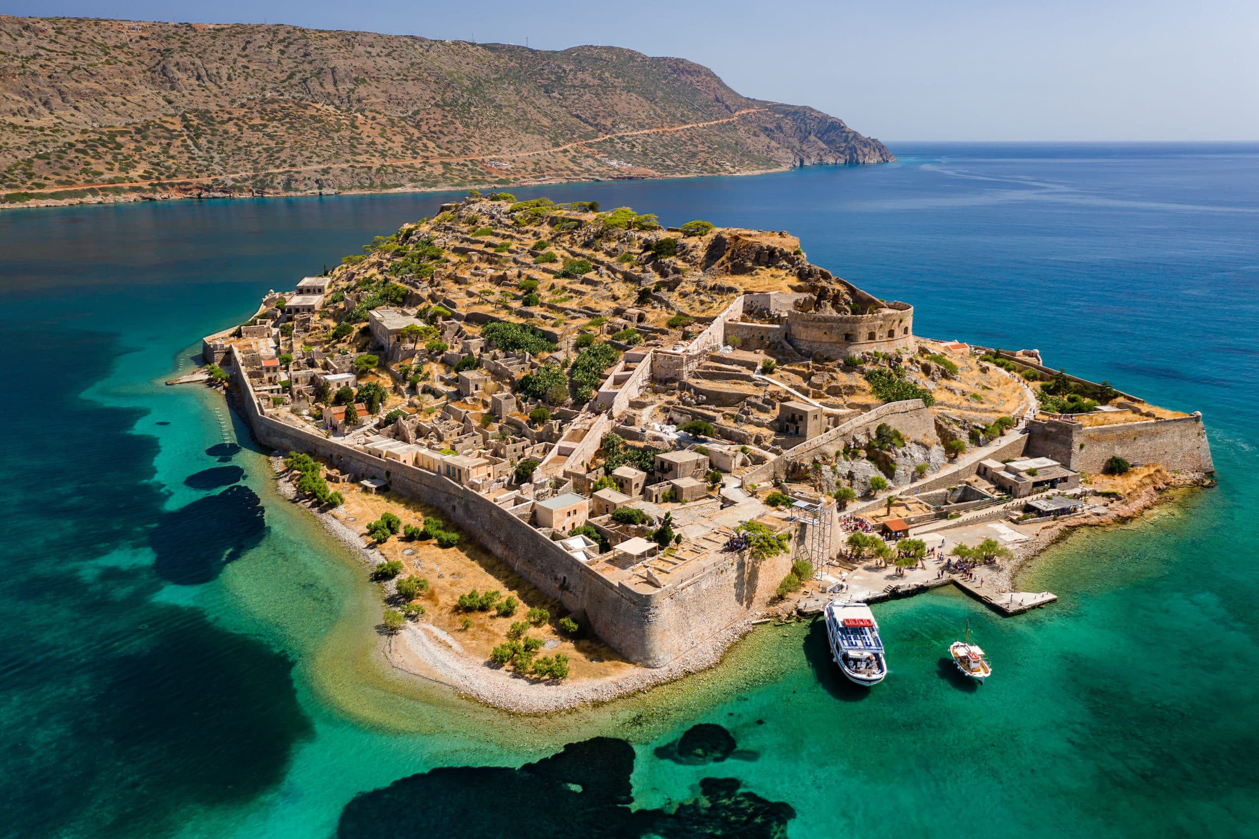Aerial,View,Of,The,Leper,Colony,And,Former,Venetian,Fortress