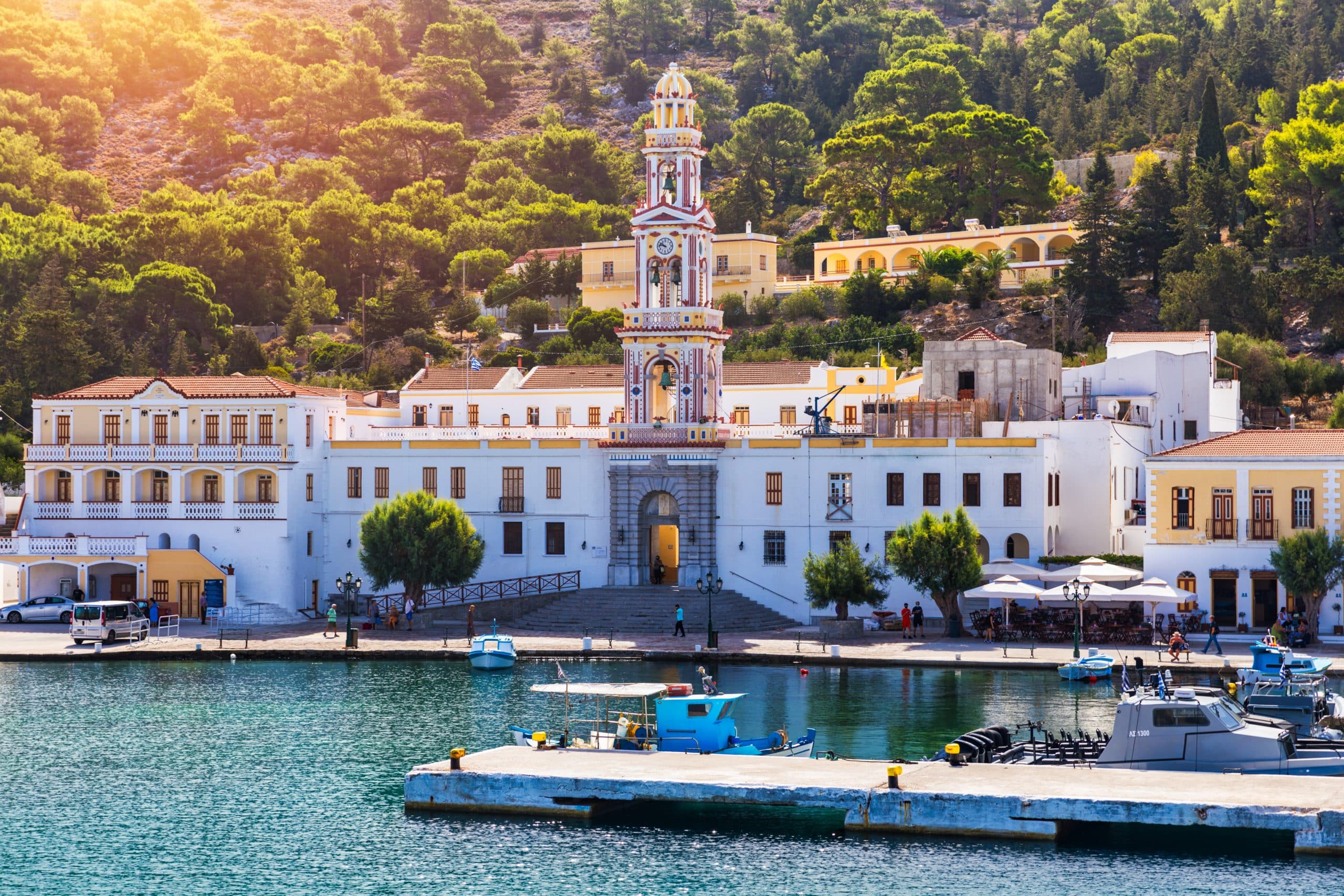 Sacred,Monastery,Of,Saint,Archangel,Michael,The,Panormitis,,Symi,,Greece.