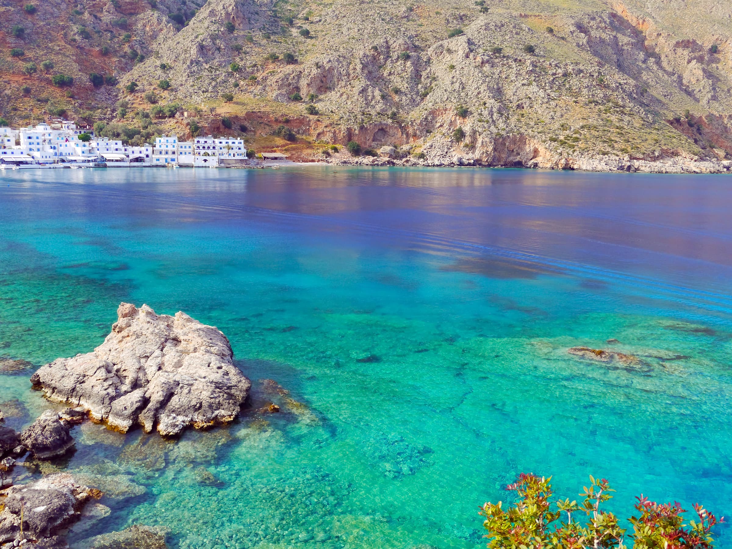 Crystal,Clear,Sea,Near,Loutro,Village,crete,greece