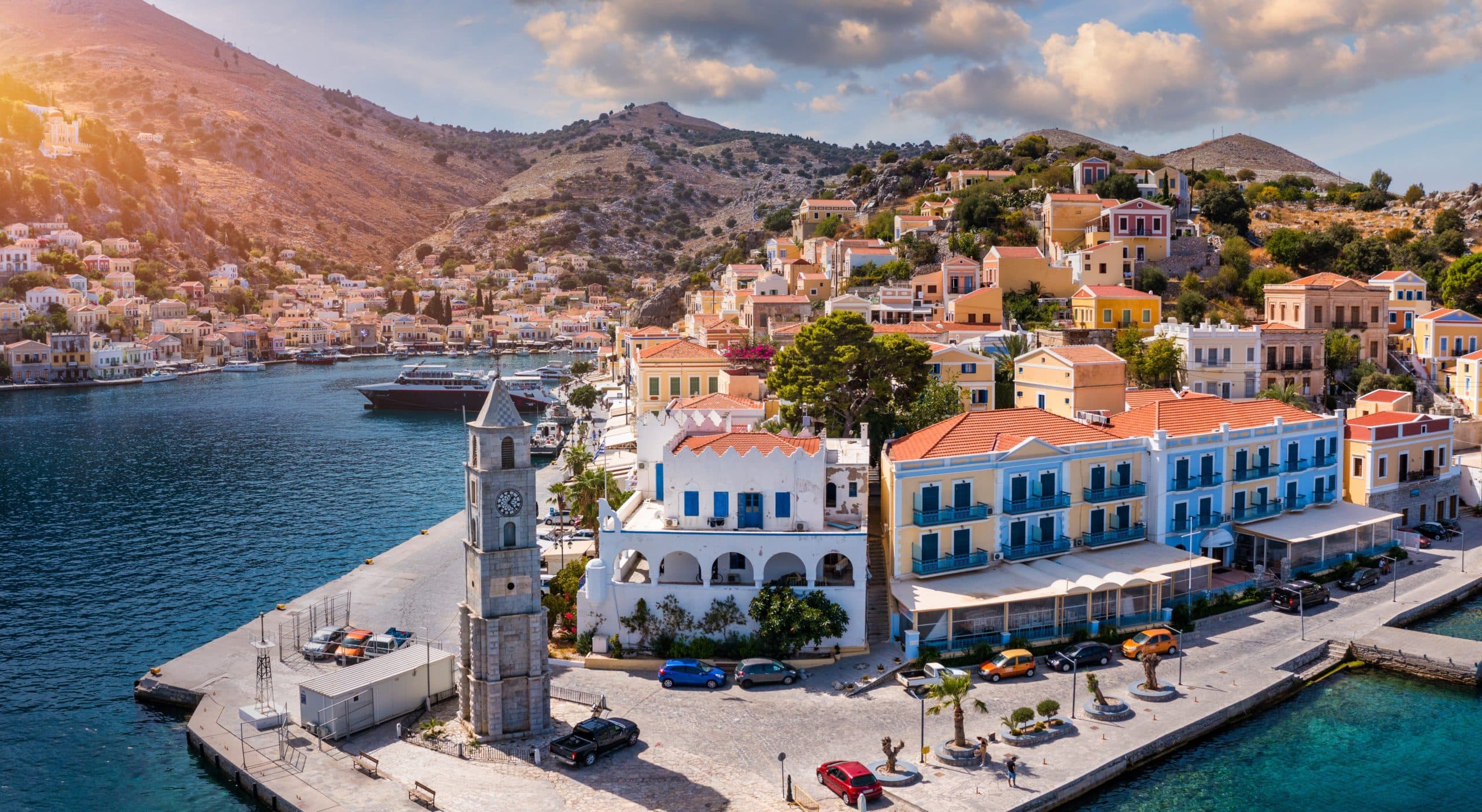 Aerial,View,Of,The,Beautiful,Greek,Island,Of,Symi,(simi)