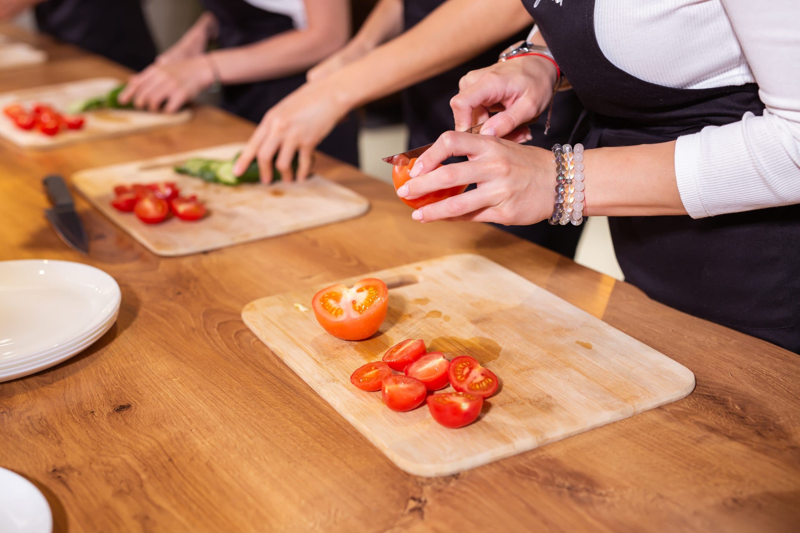 Cooking,Course,-,Close,Up,Female,Cooking,Class,Students,To