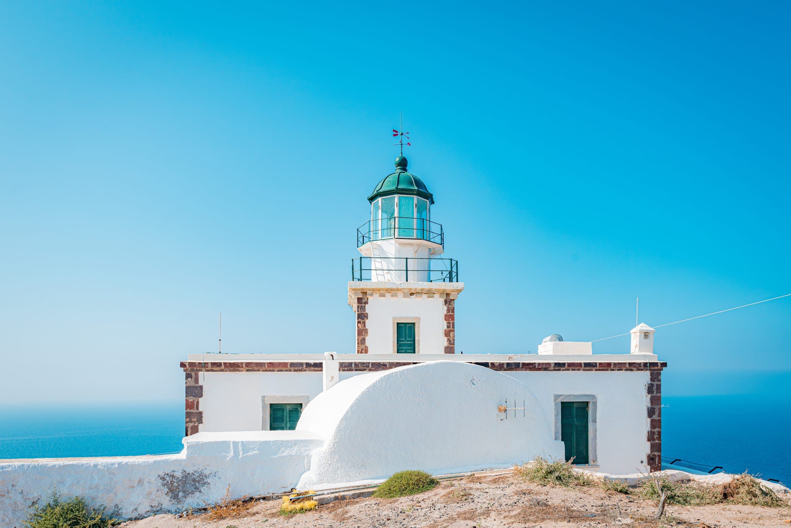 Akrotiri,Lighthouse,,A,19th-century,Lighthouse,On,The,Greek,Island,Of