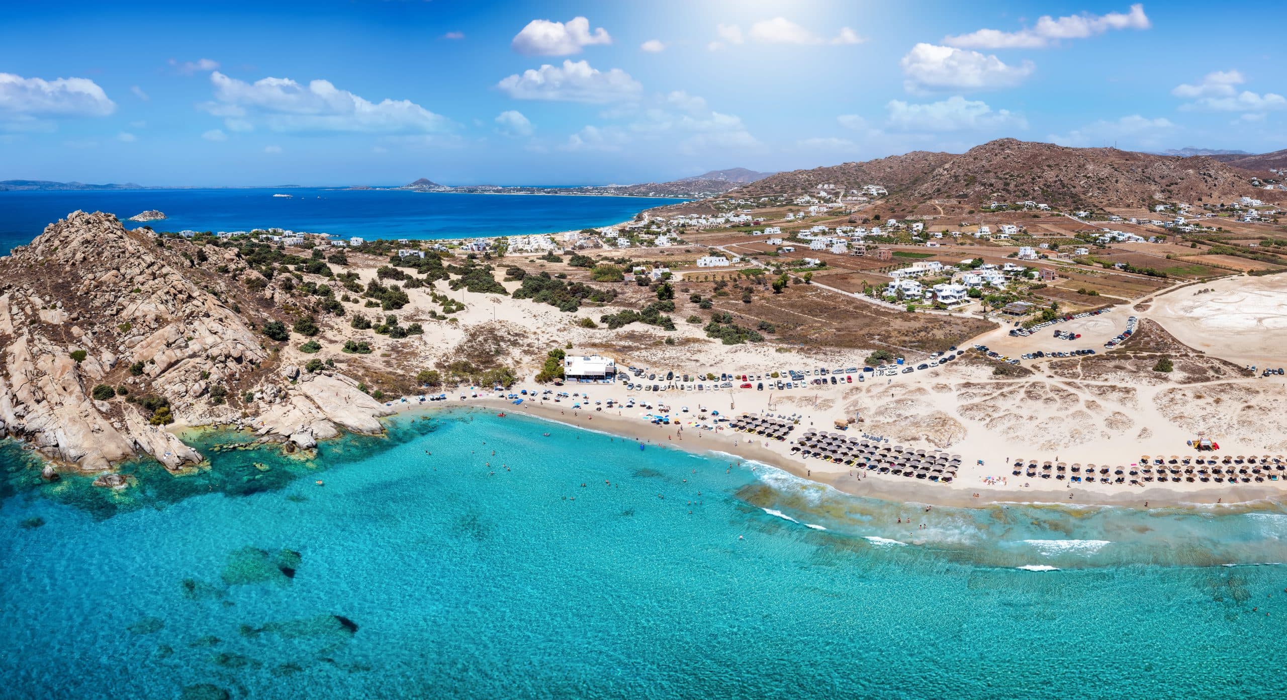 Panoramic,Aerial,View,Of,The,Mikri,Vigla,Beach,With,Turquoise