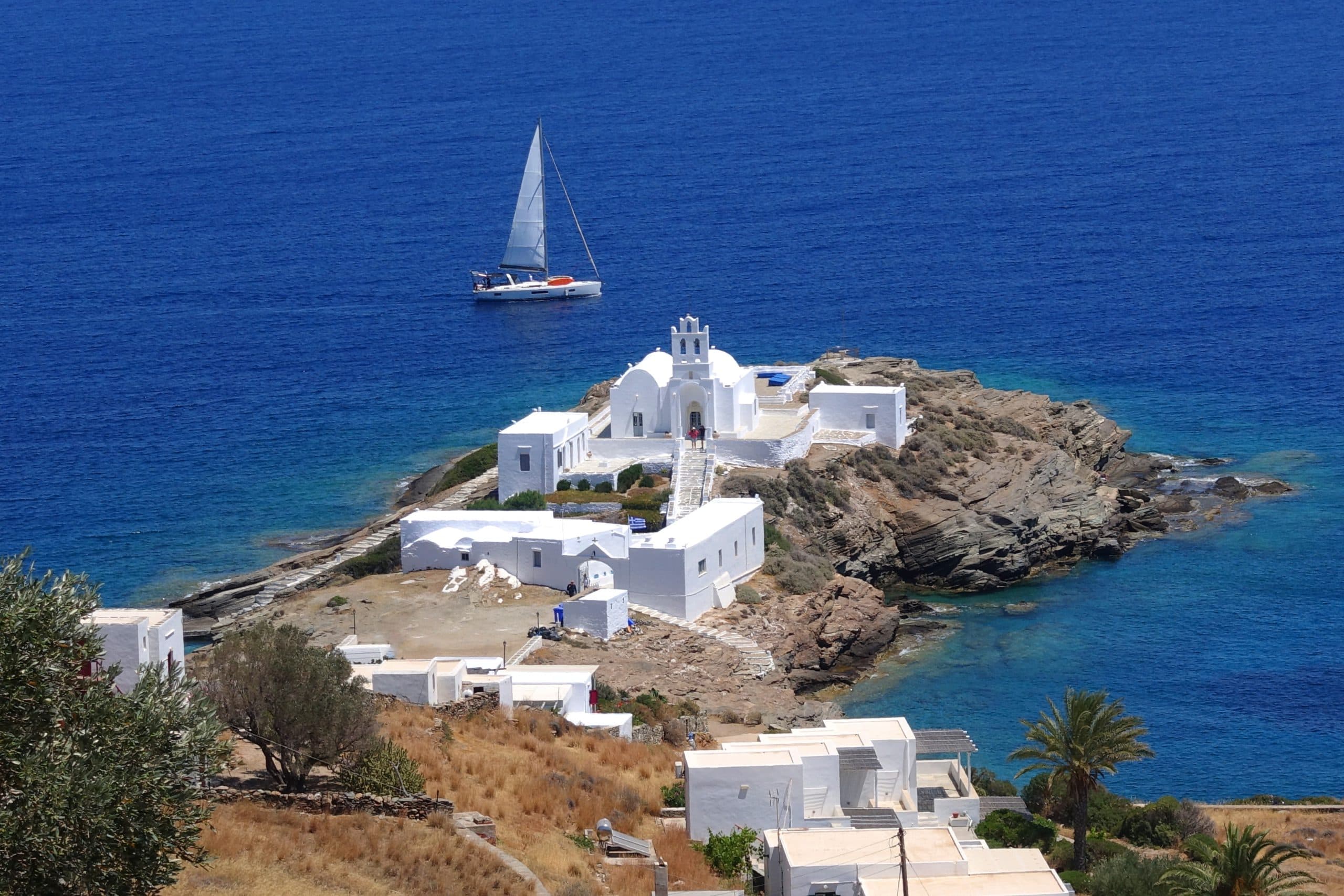 Beautiful,Church,Of,Chrysopigi,Built,In,A,Small,Seaside,Peninsula,