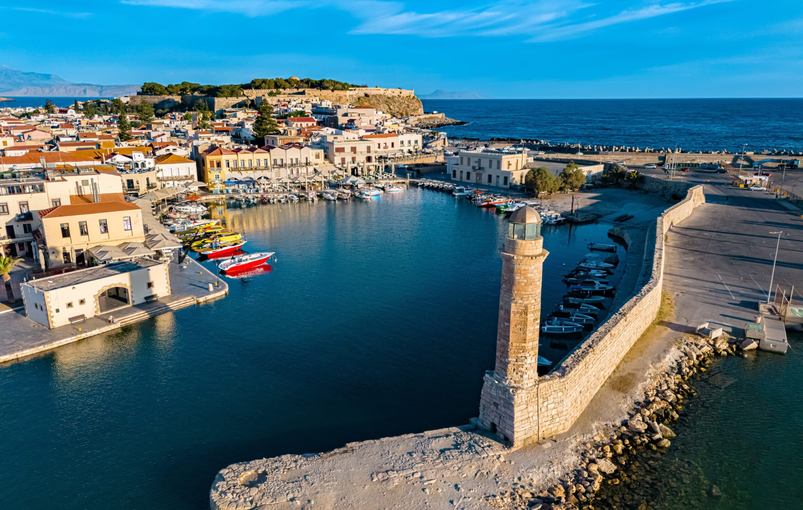 Aerial,View,Of,The,City,Of,Rethymno,,Crete,,Greece.