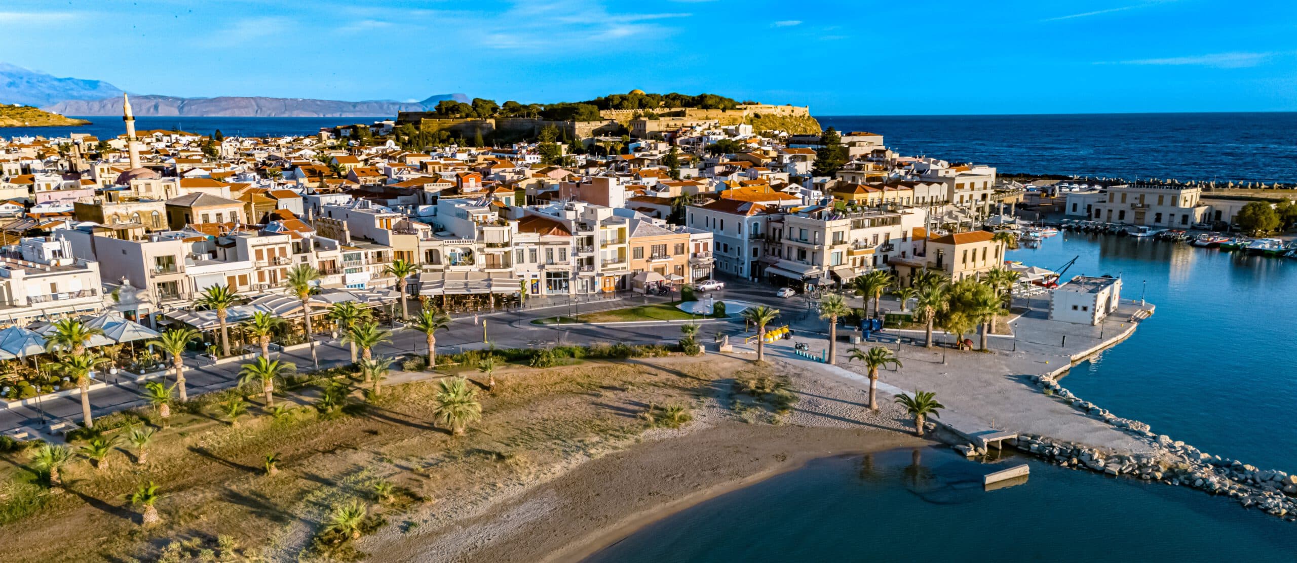 Aerial,View,Of,The,City,Of,Rethymno,,Crete,,Greece.