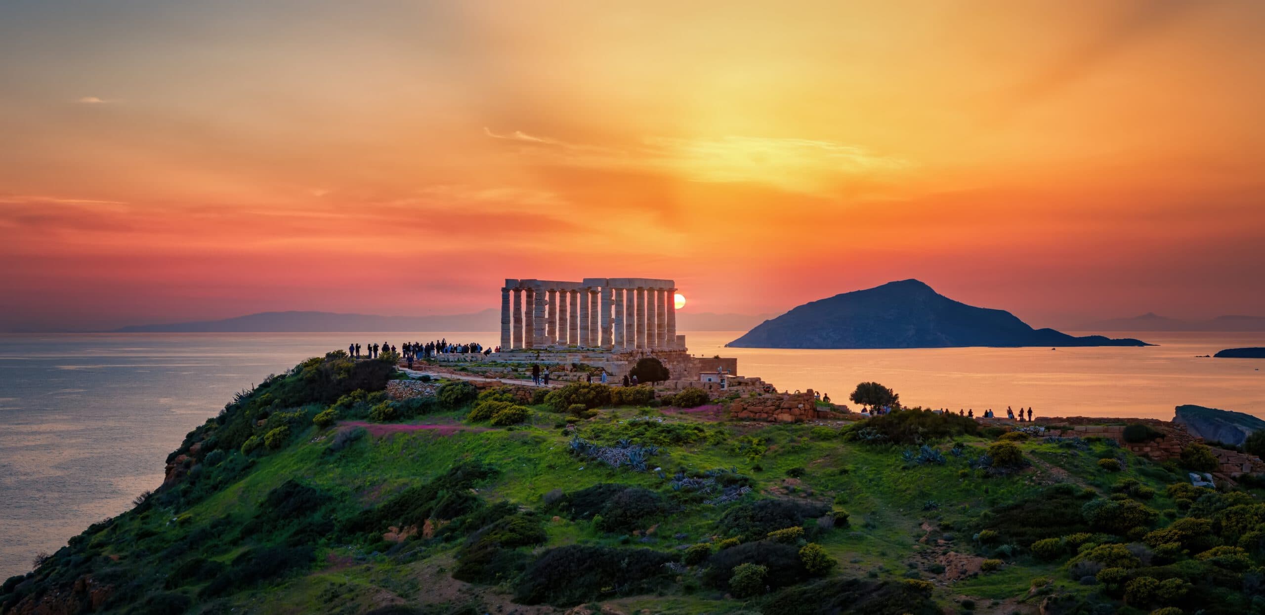Panoramic,View,Of,The,Famous,Landmark,Temple,Of,Poseidon,At