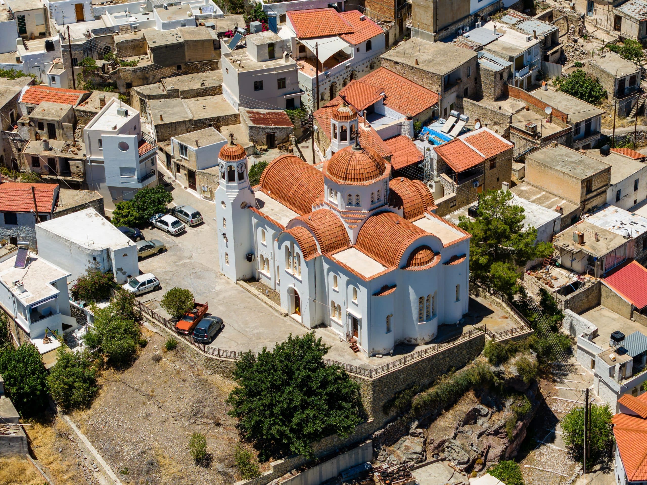 Crete,,Greece,-,July,13,2025:,High-angle,View,Of,Traditional