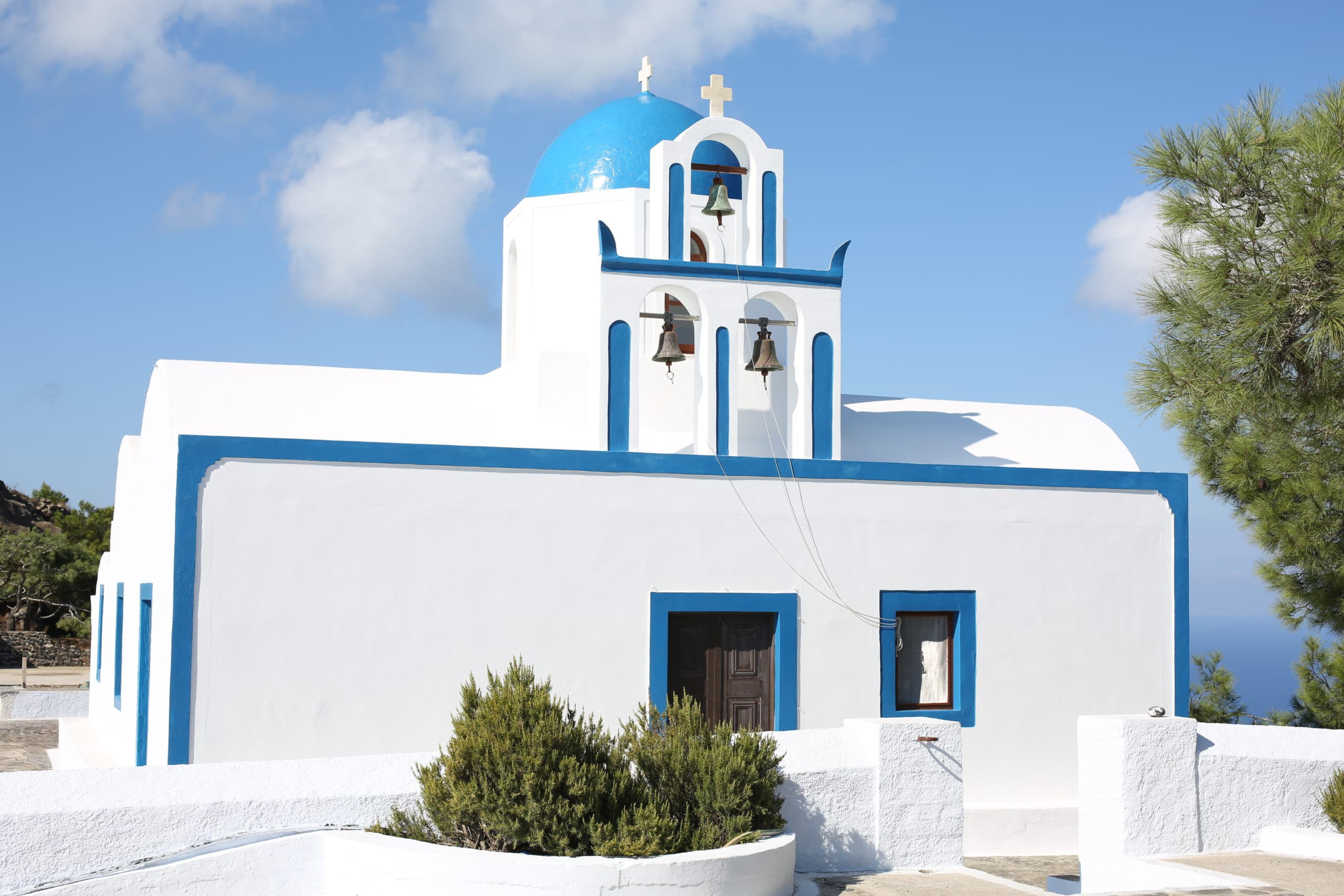 A,Greek,Orthodox,Church,On,Santorini,Island,,Cyclades,Islands,,Greece