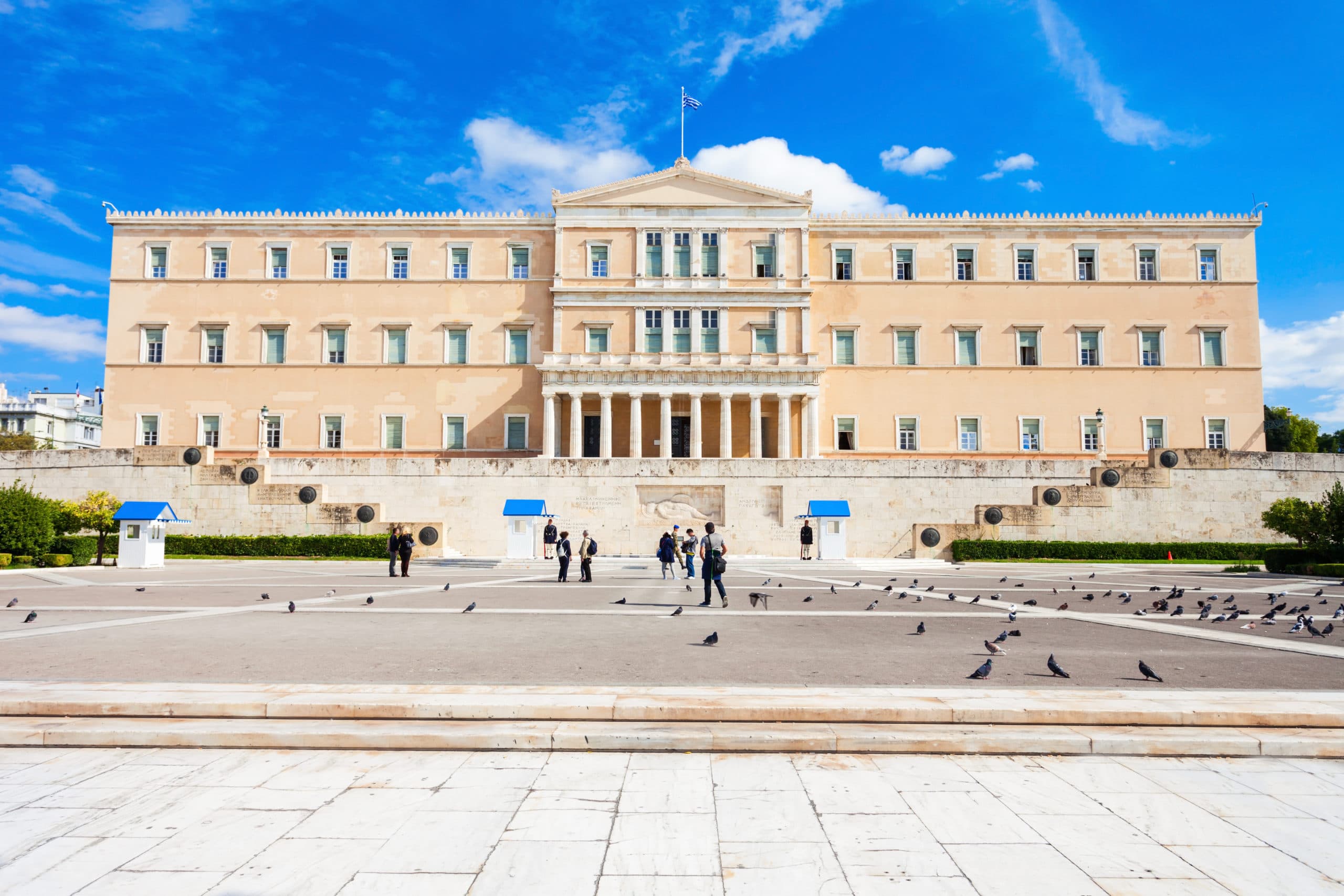 The,Hellenic,Parliament,Building,On,Syntagma,Square,In,Athens,,Greece