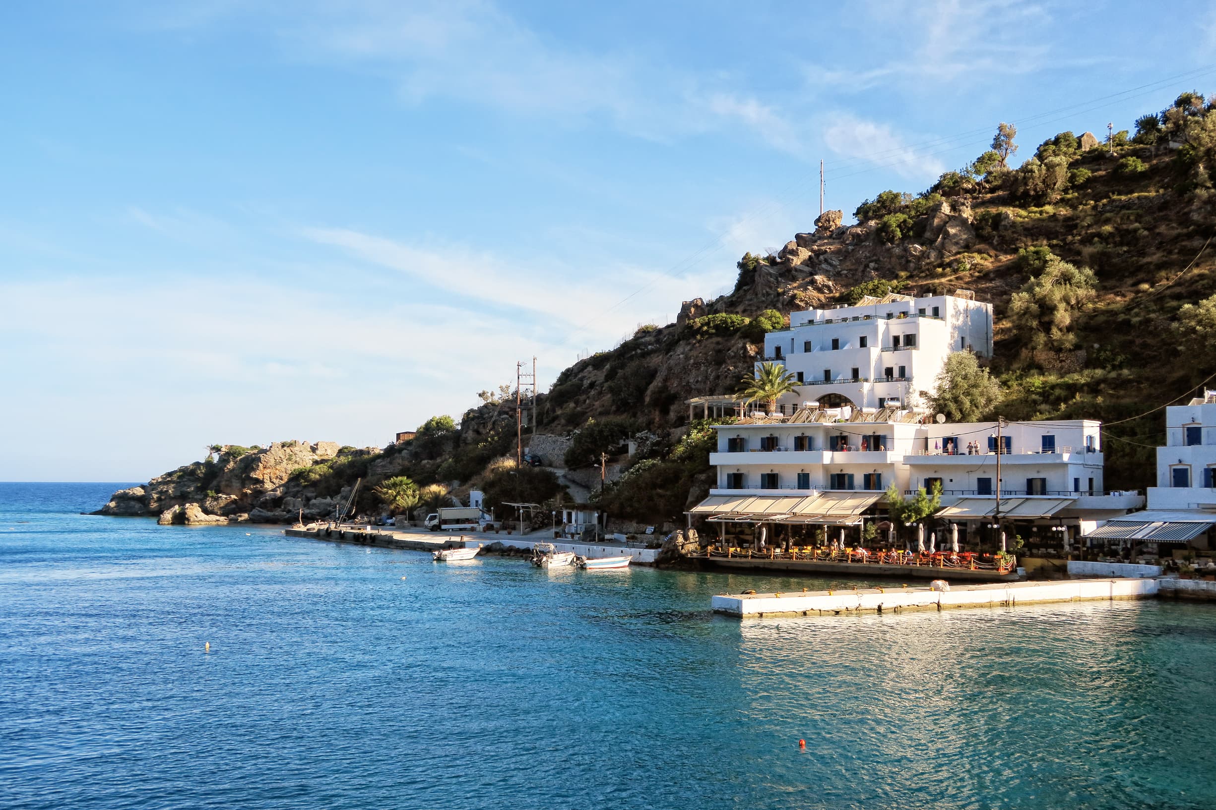 Village,Loutro,On,Southcoat,Of,Crete,,Greece.,White,Houses,On