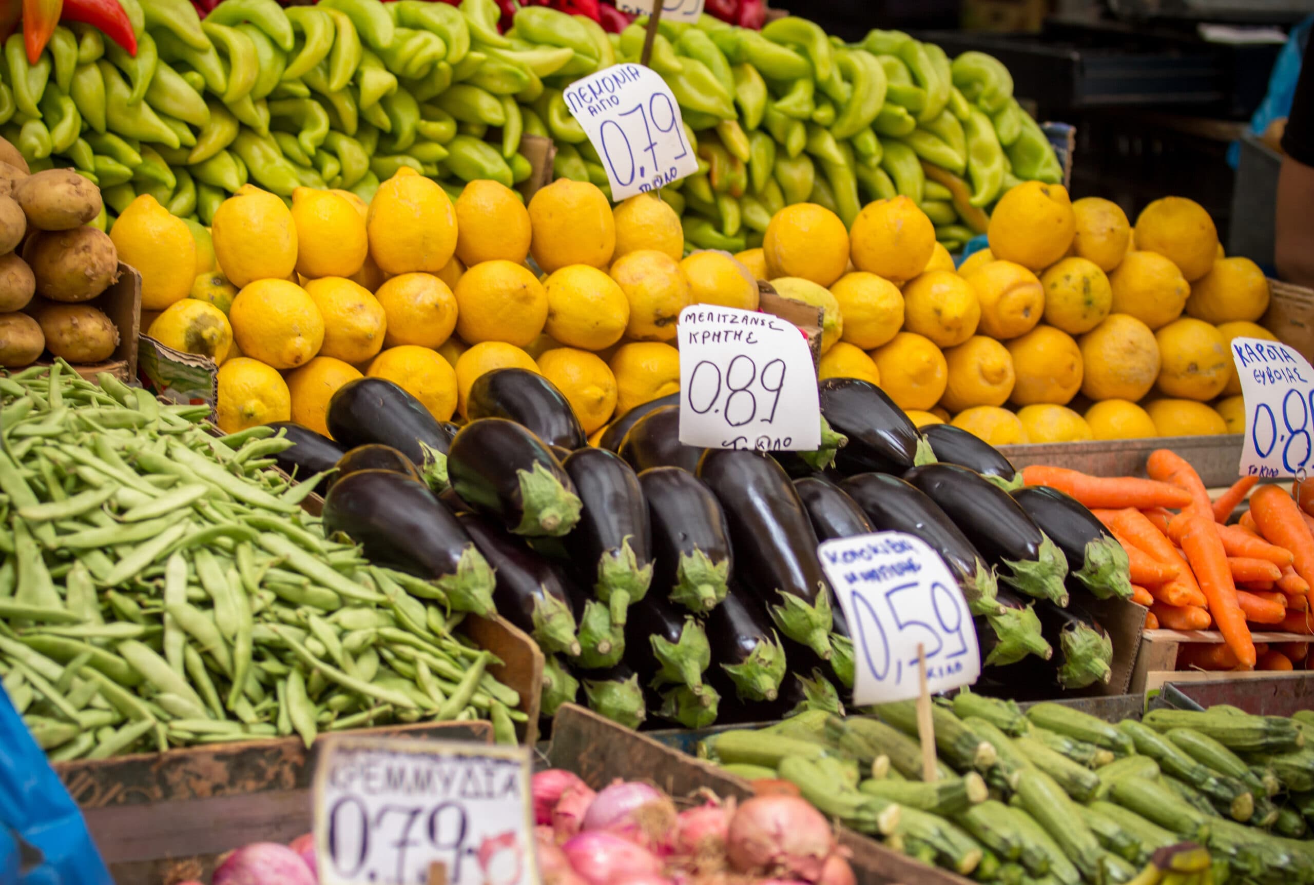 Fruit,Market,With,Various,Colorful,Fresh,Fruits,And,Vegetables,In