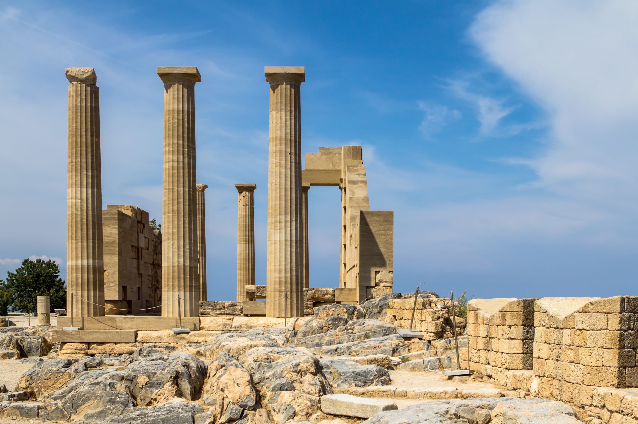 Temple,Of,Athena,Lindia,In,The,Acropolis.,Rhodes,,Greece,,Europe