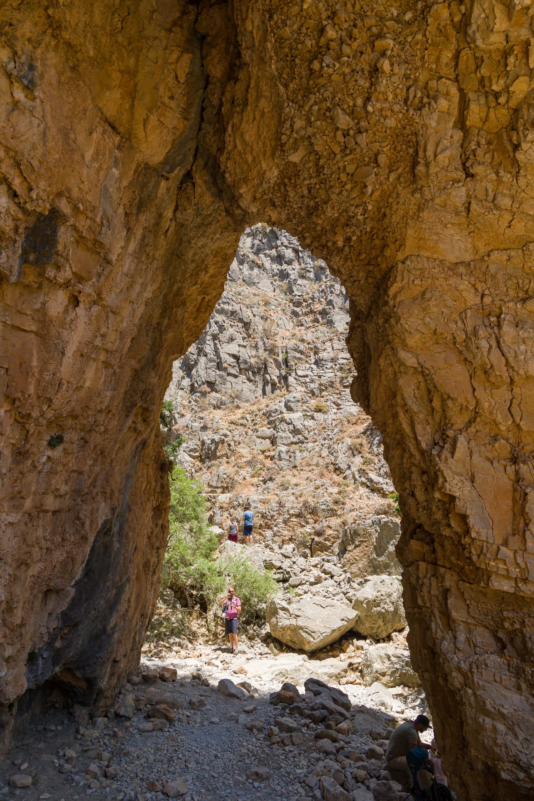 Imbros,Gorge,,Crete,-,23,July,2021:,Hikers,Exploring,The