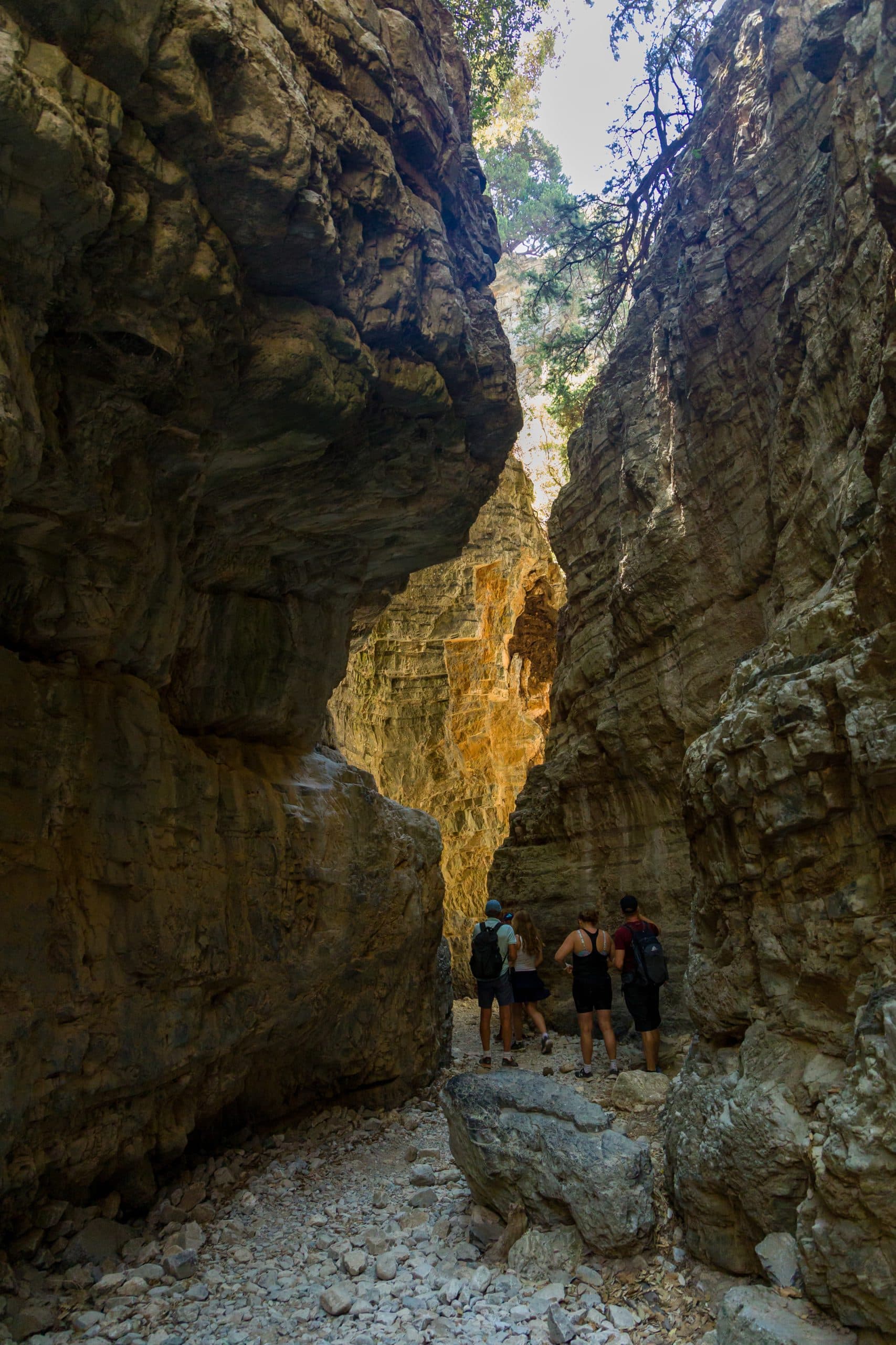 Imbros,Gorge,,Crete,-,23,July,2021:,Hikers,Exploring,The