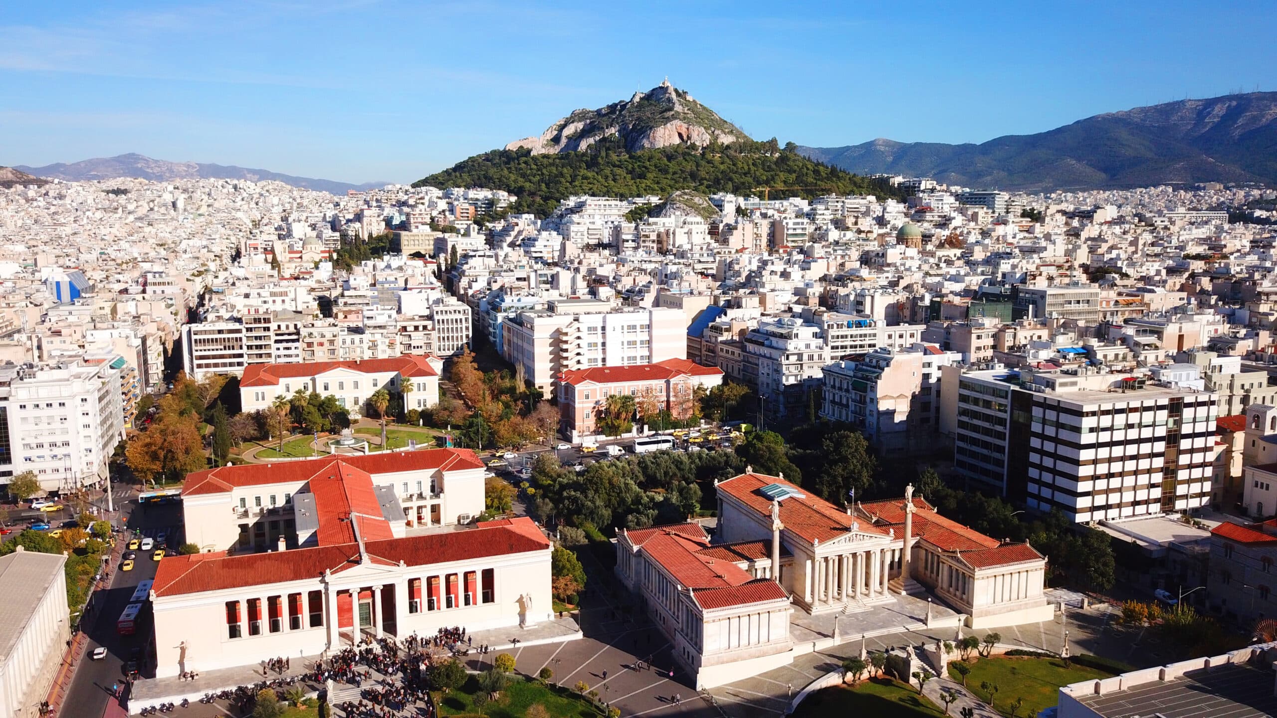 Aerial,Drone,Bird's,Eye,View,Of,Iconic,Panepistimio,Or,University,