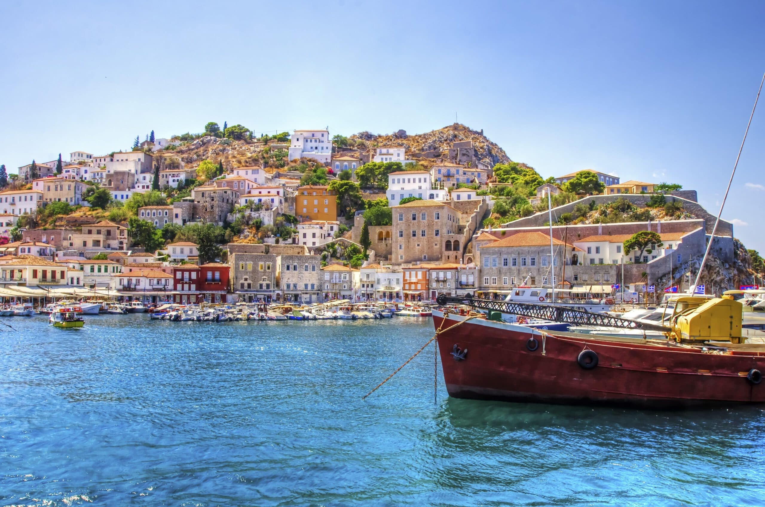 A,View,Of,The,Beautiful,Greek,Island,,Hydra.,There,Is