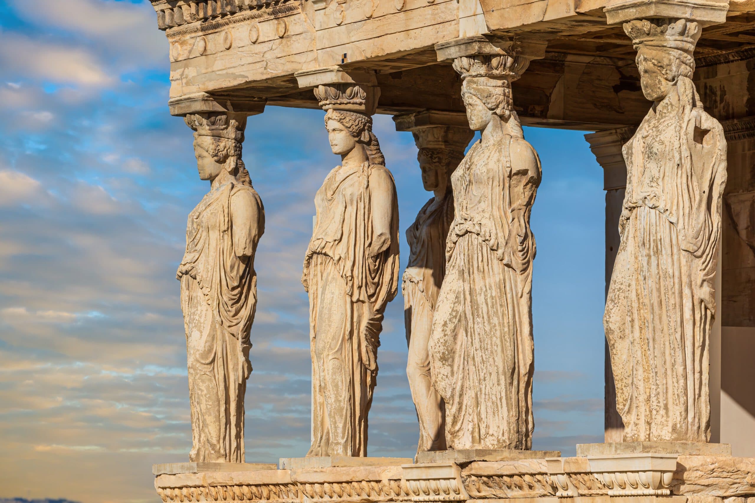 Maiden,Porch,Of,Erechtheion,Temple,At,Acropolis,Site,,Athens,,Greece