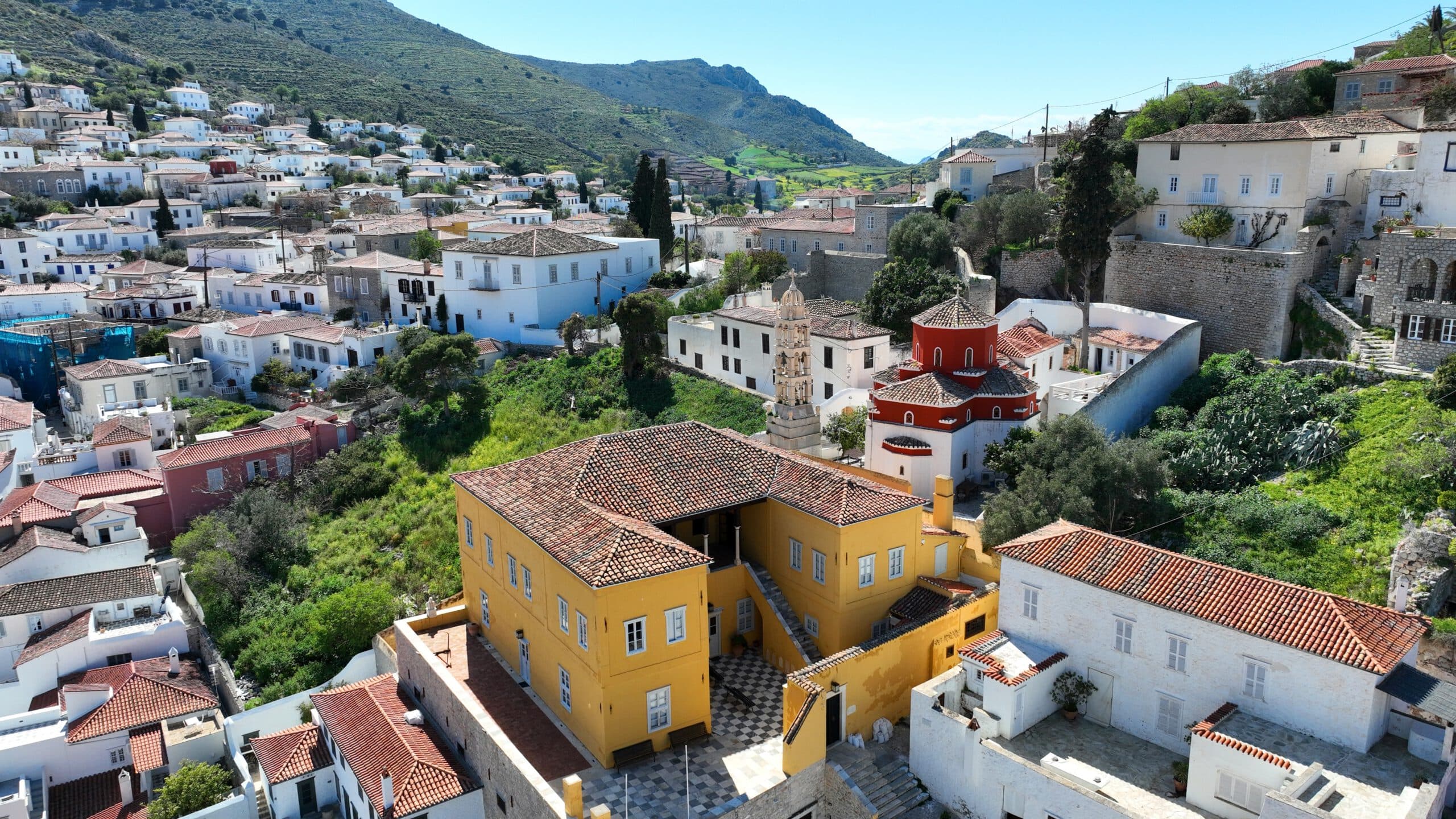 Aerial,Drone,Photo,Of,Picturesque,And,Historic,Main,Village,Of