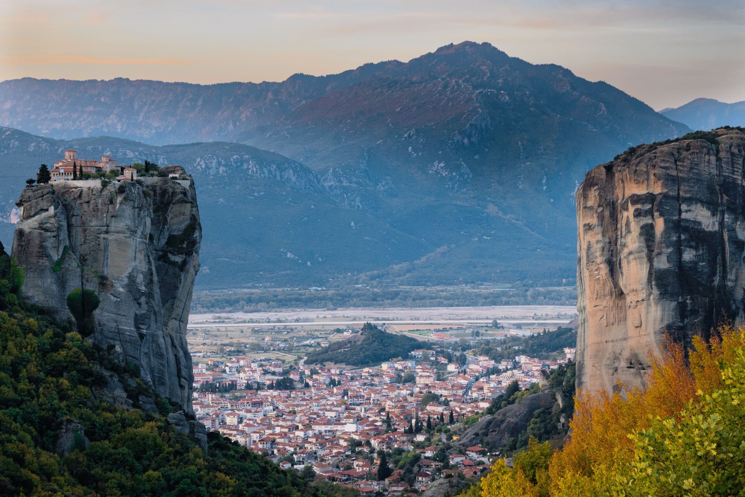 An,Aerial,View,Of,The,Historic,Meteora,Rocks,In,The