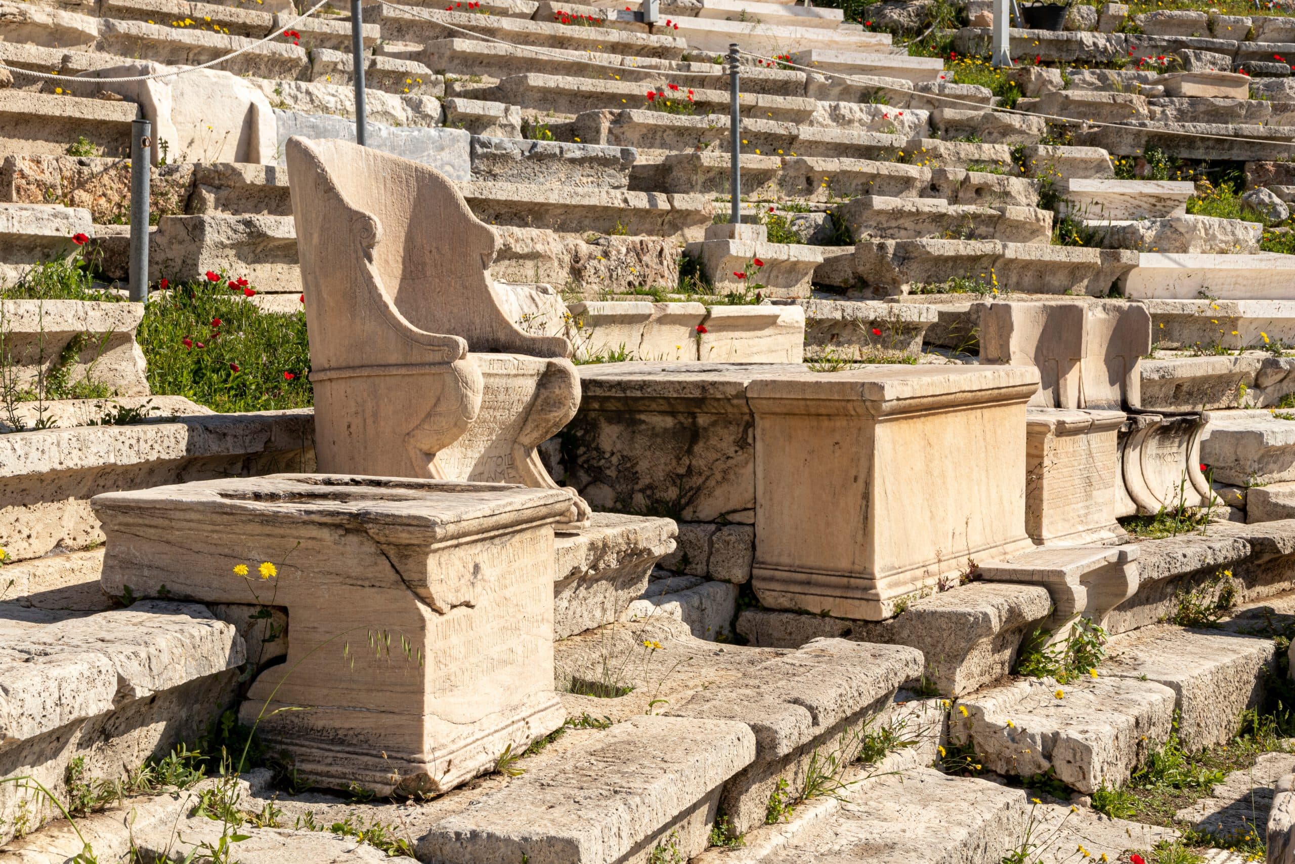 Athens,,Greece,-,Apr,14,,2019:,Prohedria,Throne,Seat,From