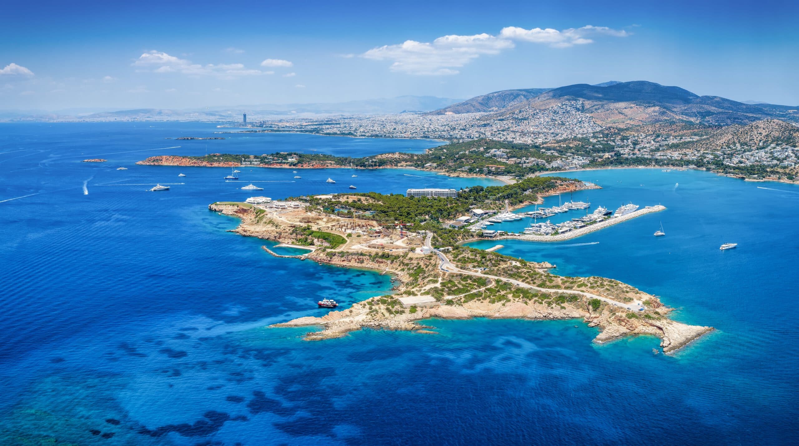 Aerial,Summer,View,Of,The,South,Coast,Of,Athens,,Greece,