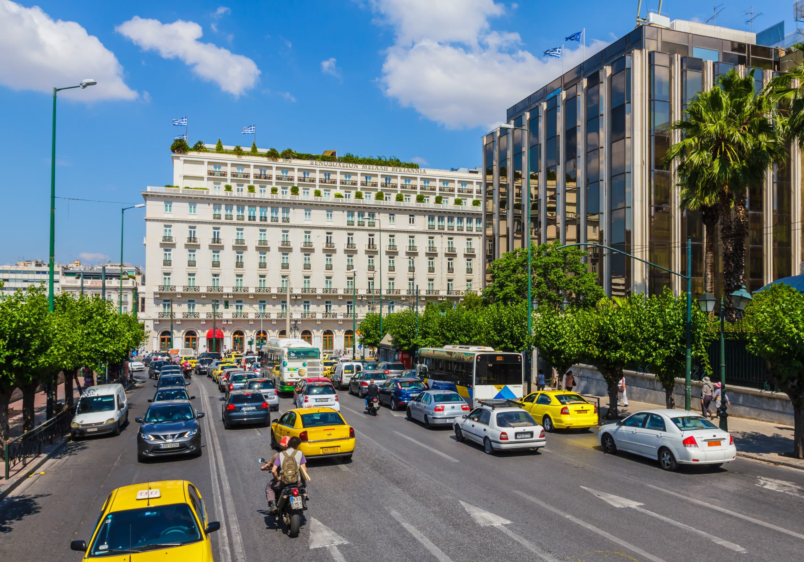 Athens,,Greece-,June,12:,Busy,Street,Traffic,On,Syntagma,Square