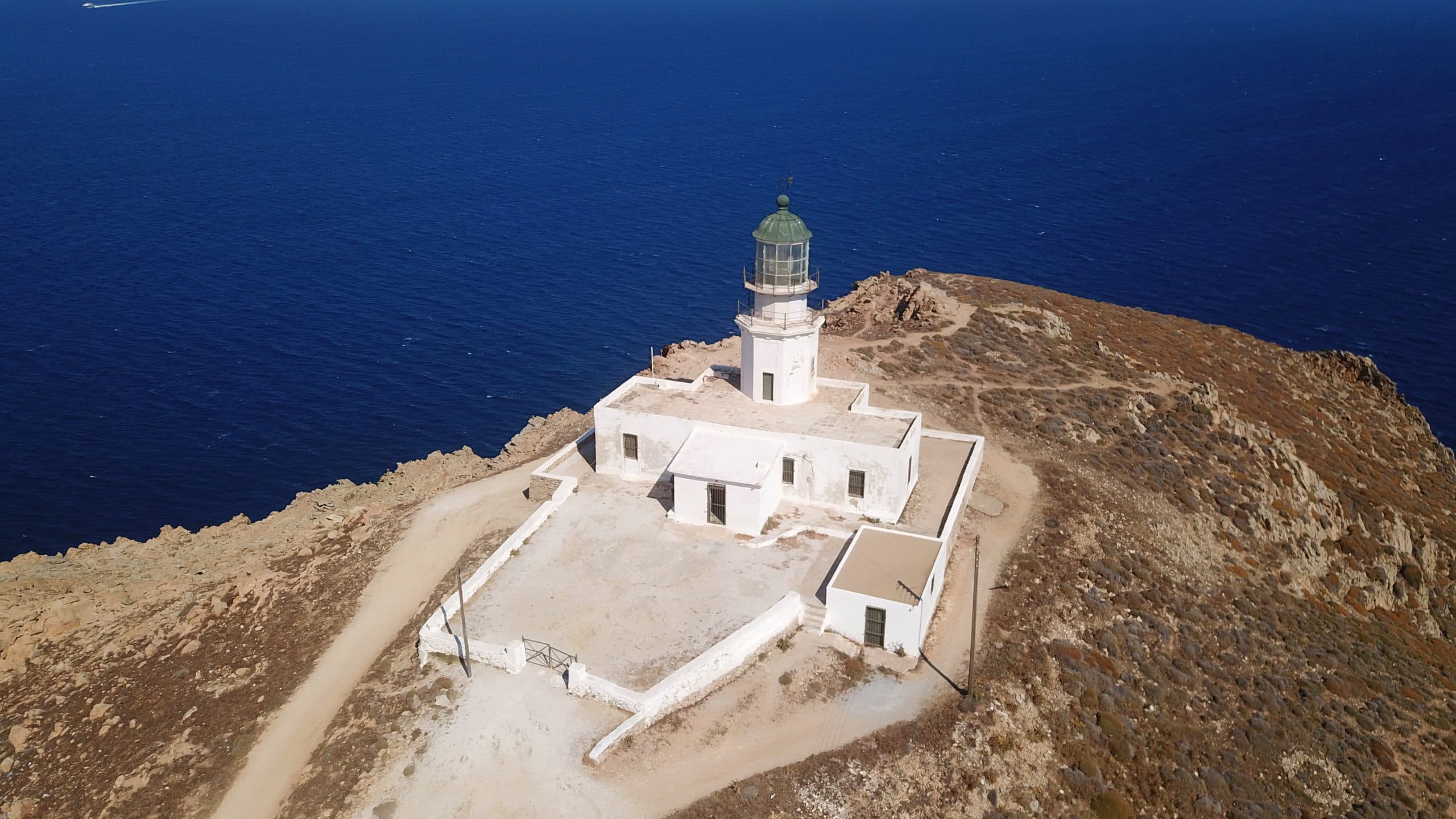 Aerial,Drone,Bird's,Eye,View,Photo,Of,Iconic,Lighthouse,In
