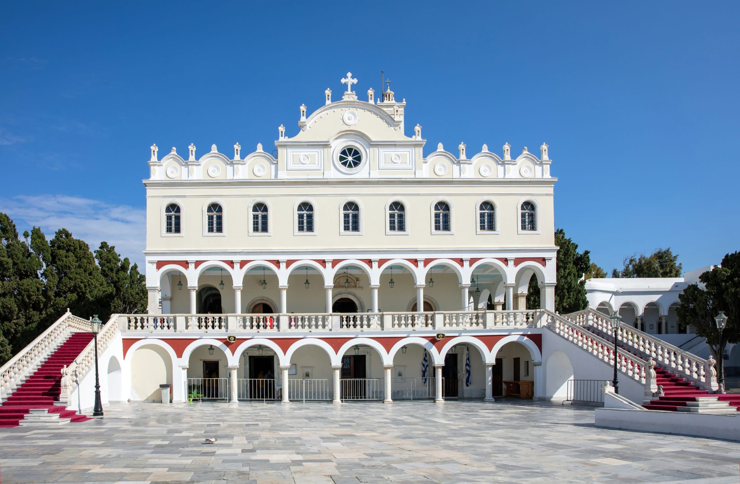 Greek,Orthodox,Church,At,Tinos,Island,,Cyclades,,Greece.,Megalohari,Evangelistria