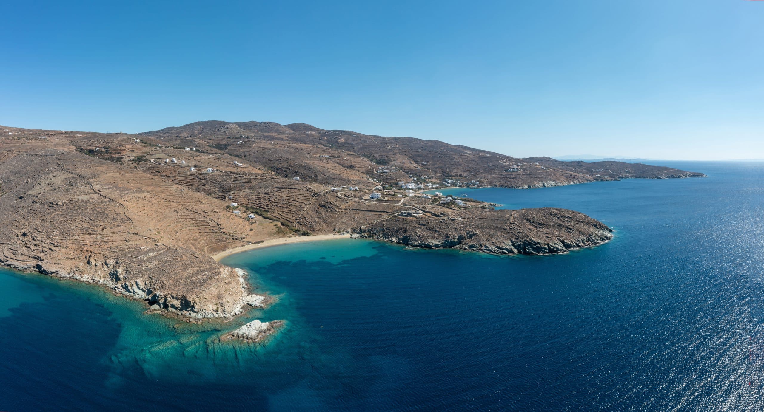 Tinos,Island,Cyclades,Greece.,Aerial,Drone,Panoramic,View,Of,Apigania