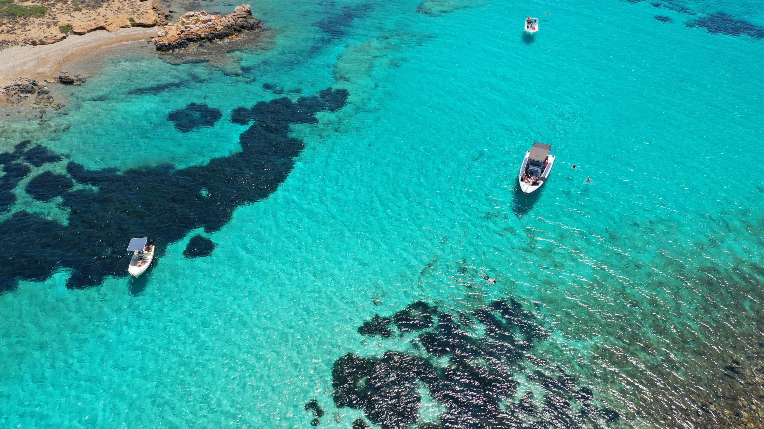 Aerial,Drone,Photo,Of,Azure,Paradise,Blue,Lagoon,Of,Panteronisi
