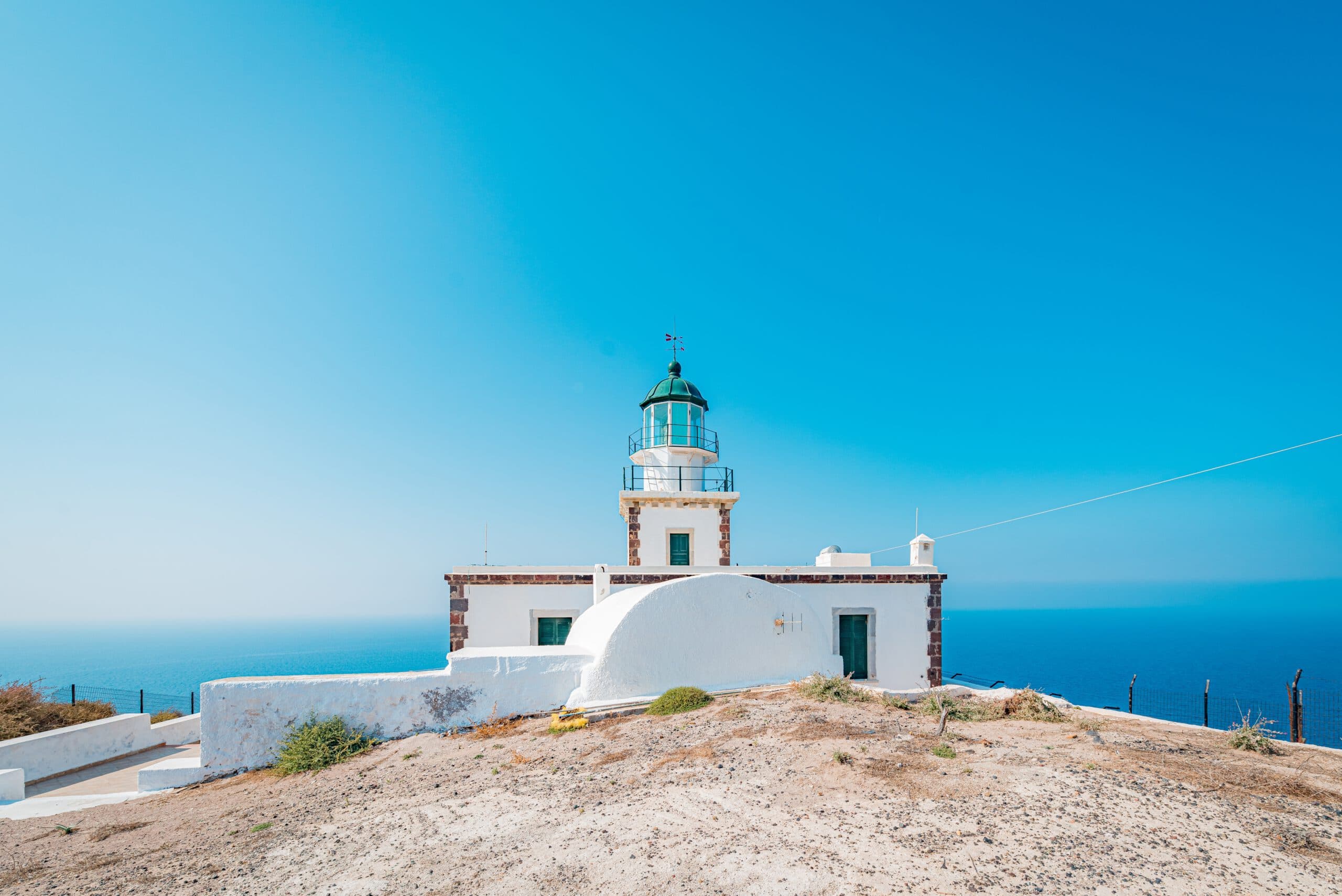 Akrotiri,Lighthouse,,A,19th-century,Lighthouse,On,The,Greek,Island,Of