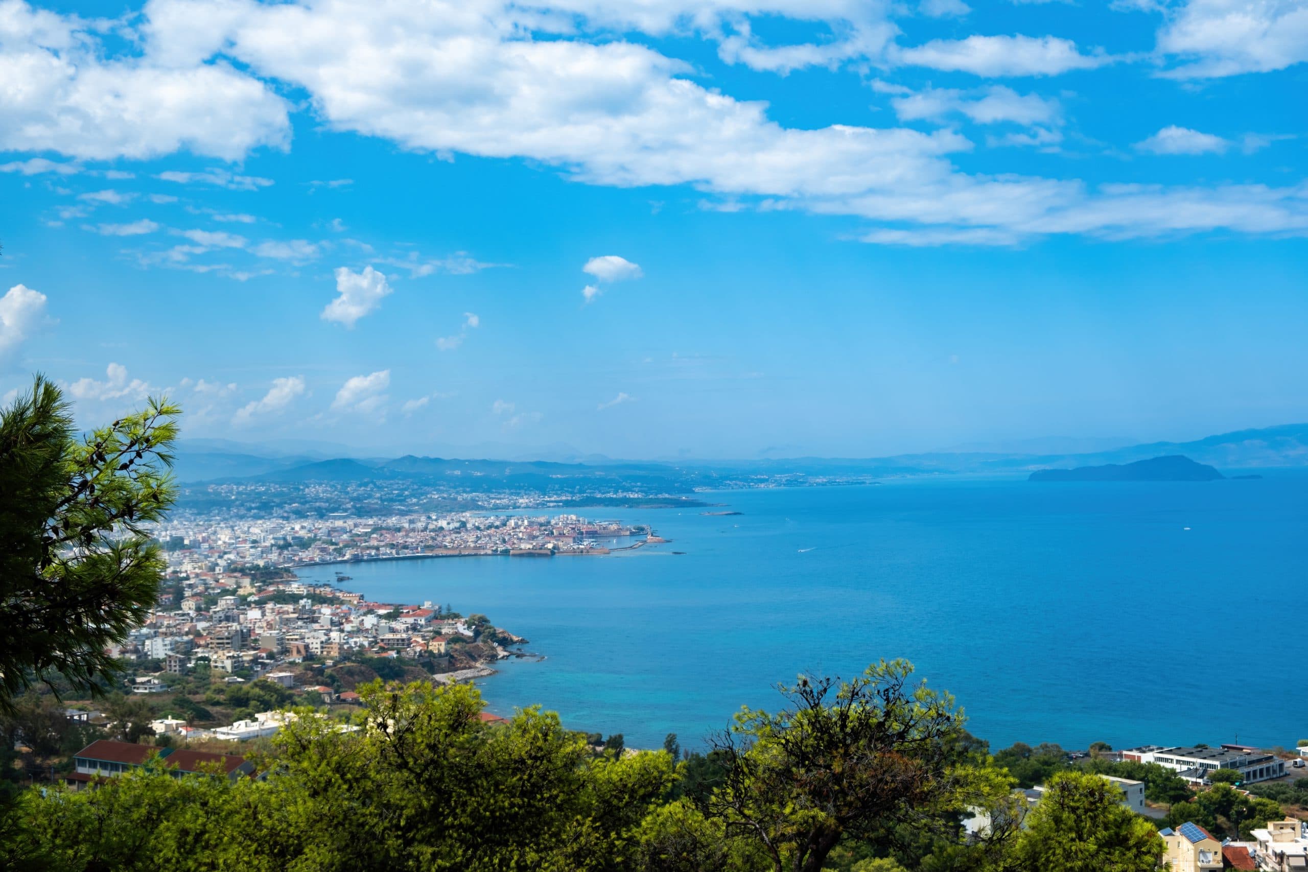 Crete,Island,,Panoramic,Above,View,Of,Chania,Old,Town,,Greece.