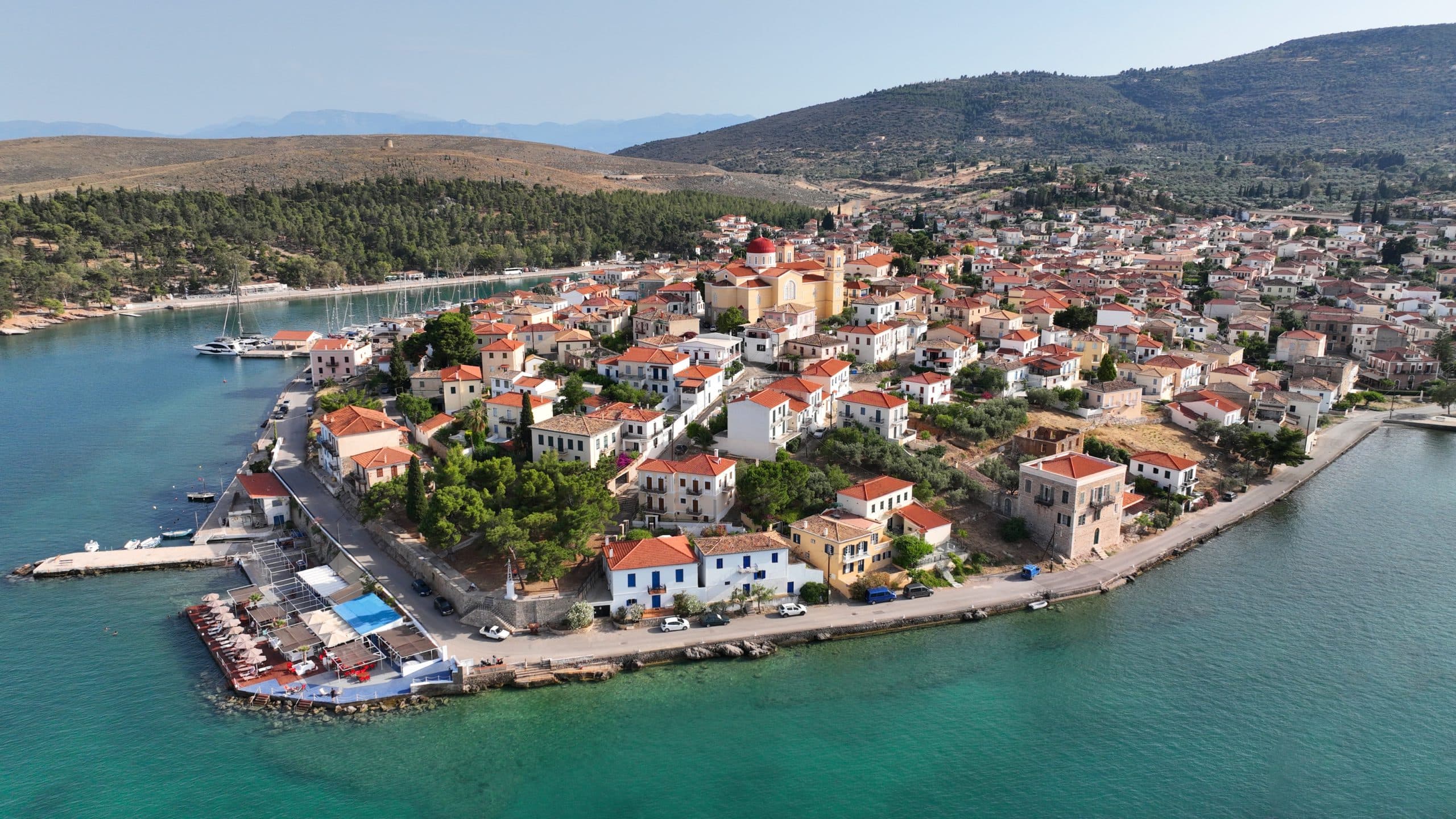Aerial,Drone,Top,Down,Photo,Of,Famous,Picturesque,Marine,Village