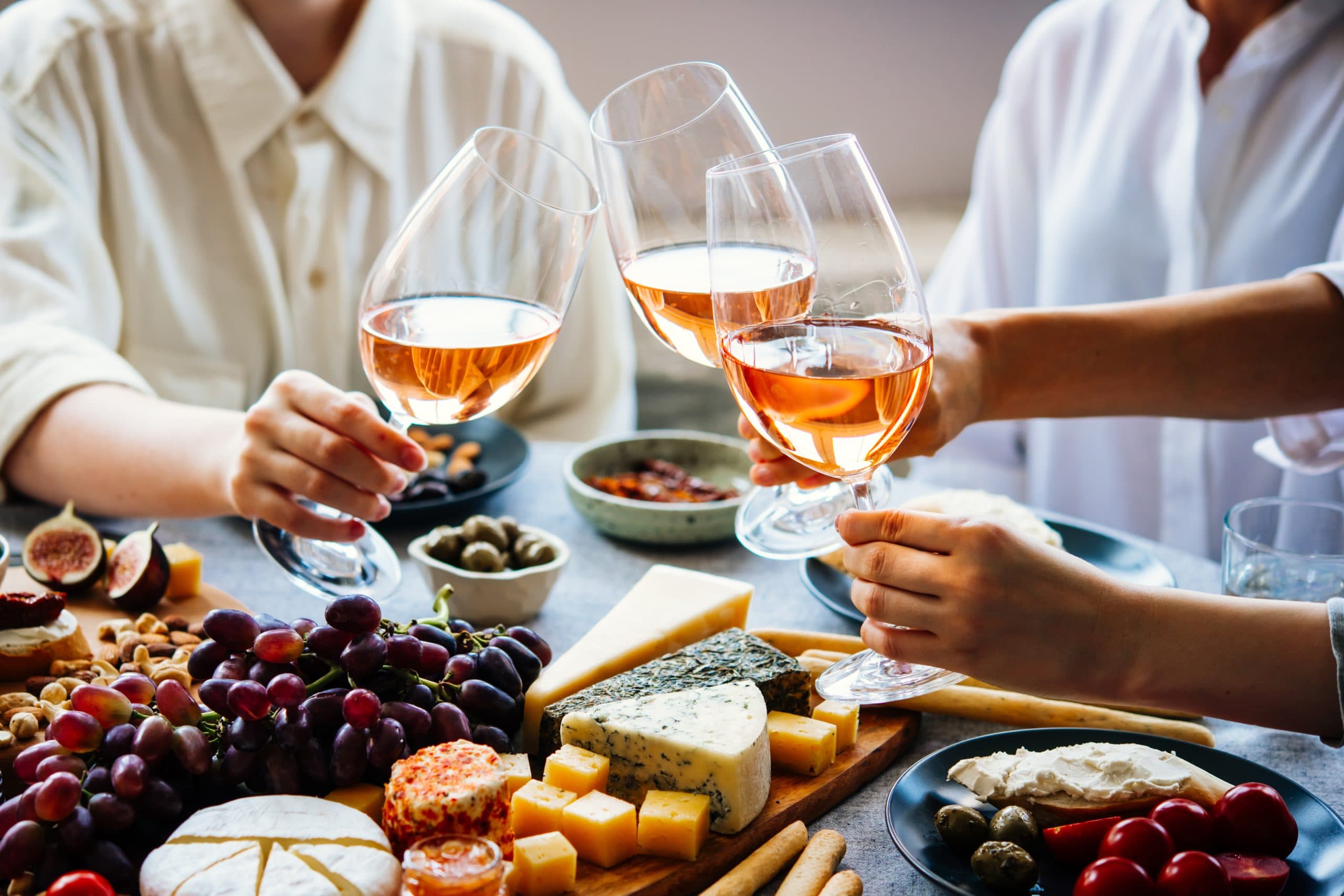 Glasses,Of,Rose,Wine,Seen,During,A,Friendly,Party,Of