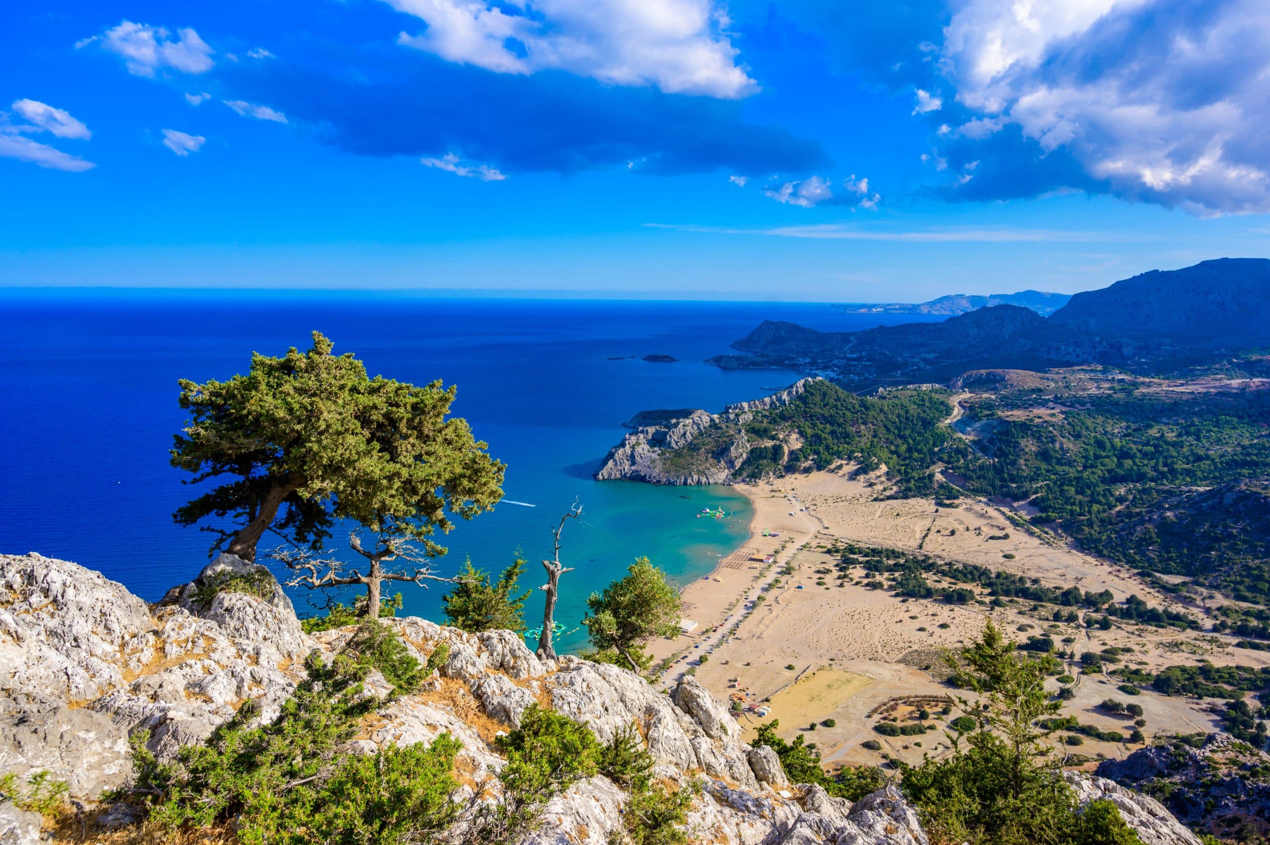 Tsambika,Beach,-,View,From,Monastery,Of,Panagia,Kyra,Psili