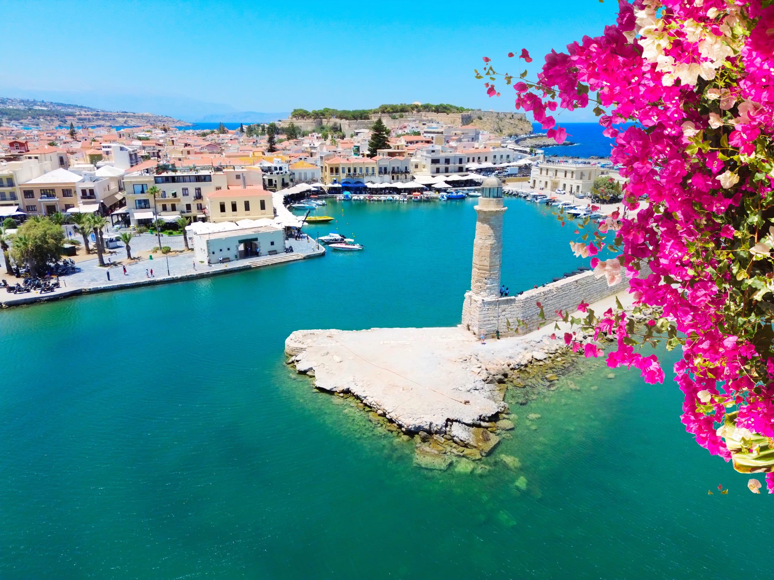 Harbor,And,Lighthouse,Of,Rethymno,Old,Town,,Crete,,Greece,,Retro