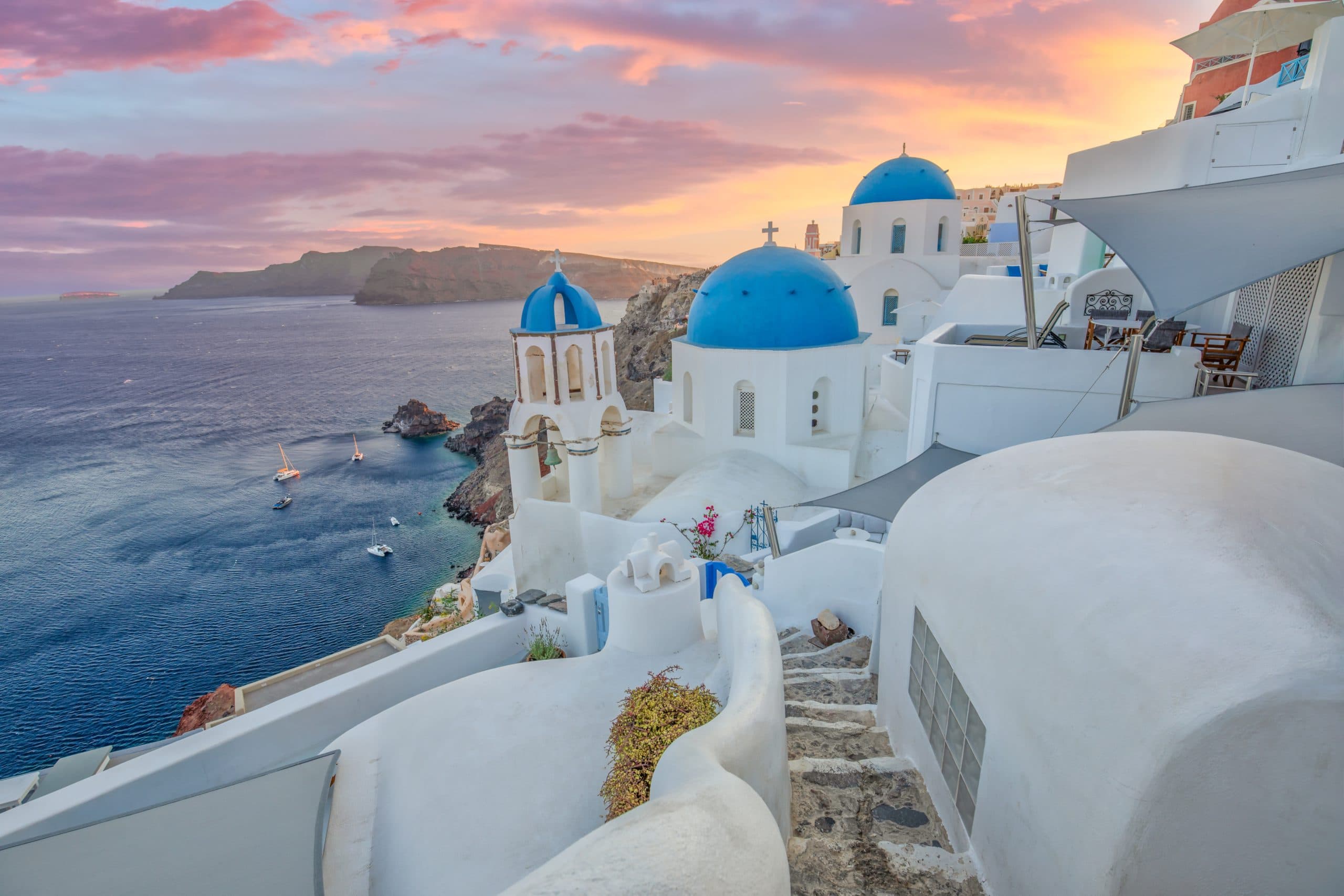 Santorini,White,Washed,Architecture,Blue,Domed,Church,Iconic,Cyclades,Village